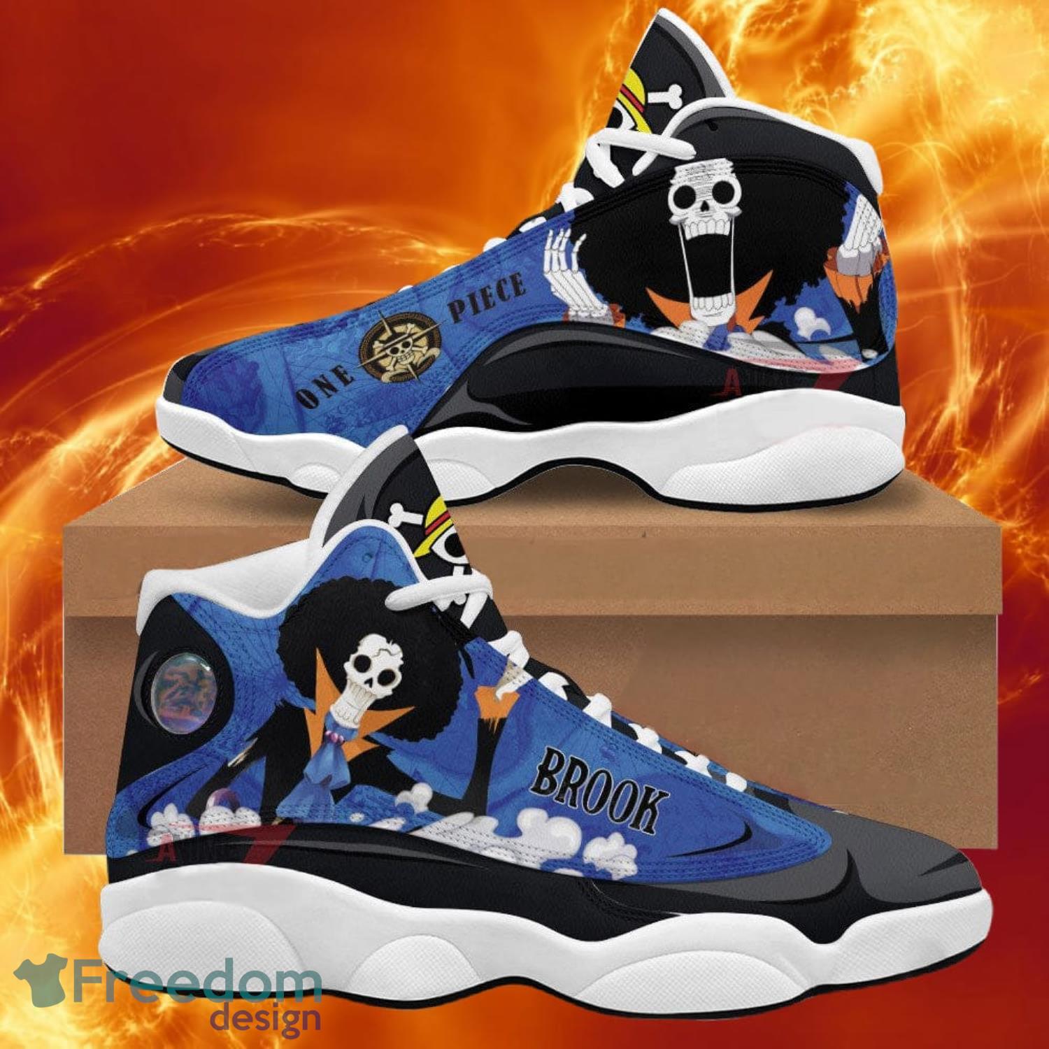 One Piece Brook Air Jordan 13 Sneakers Anime Shoes Gift For Fans Product Photo 1