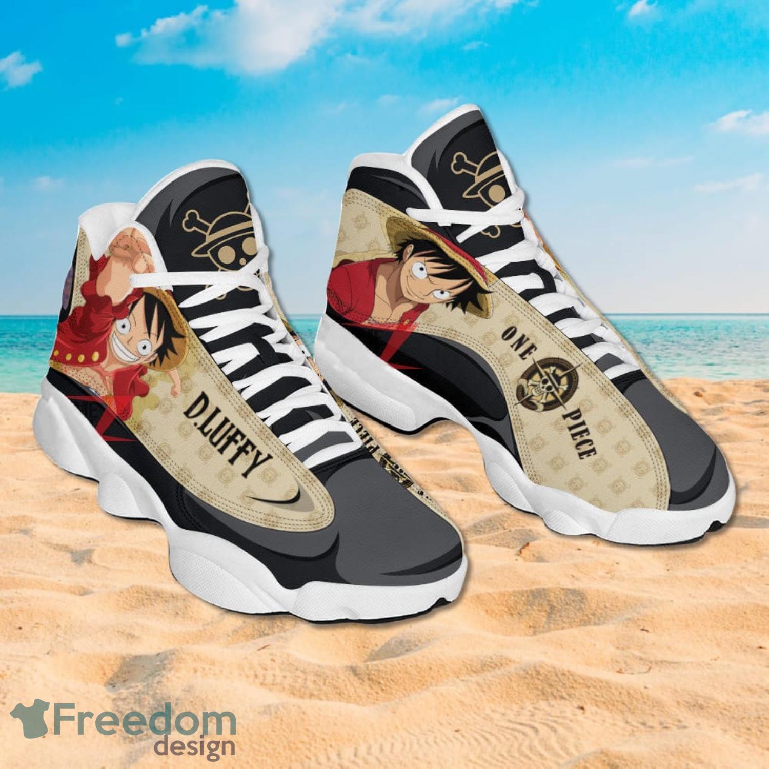 One Piece Logo Luffy Air Jordan 13 Sneakers Anime Shoes Gift For Fans Product Photo 2