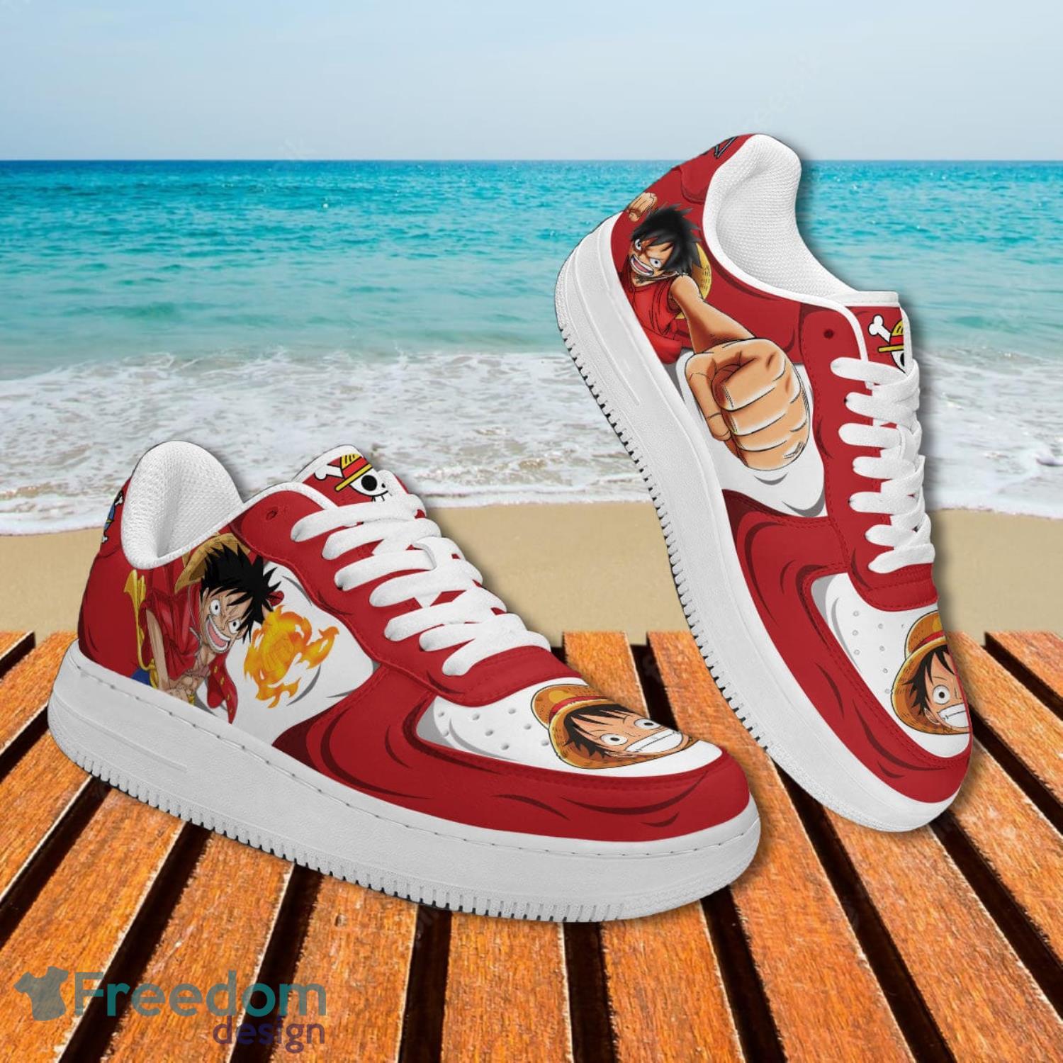 One Piece Lufffy Red Air Force Shoes Gift For Anime's Fans