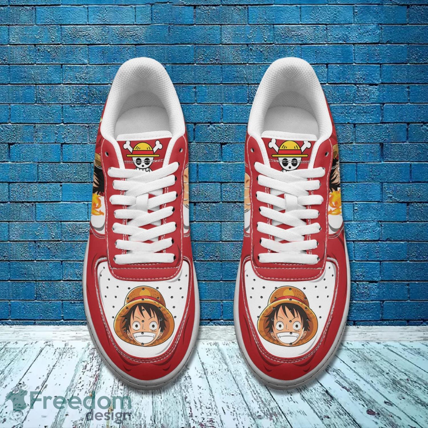 One Piece Lufffy Red Air Force Shoes Gift For Anime's Fans