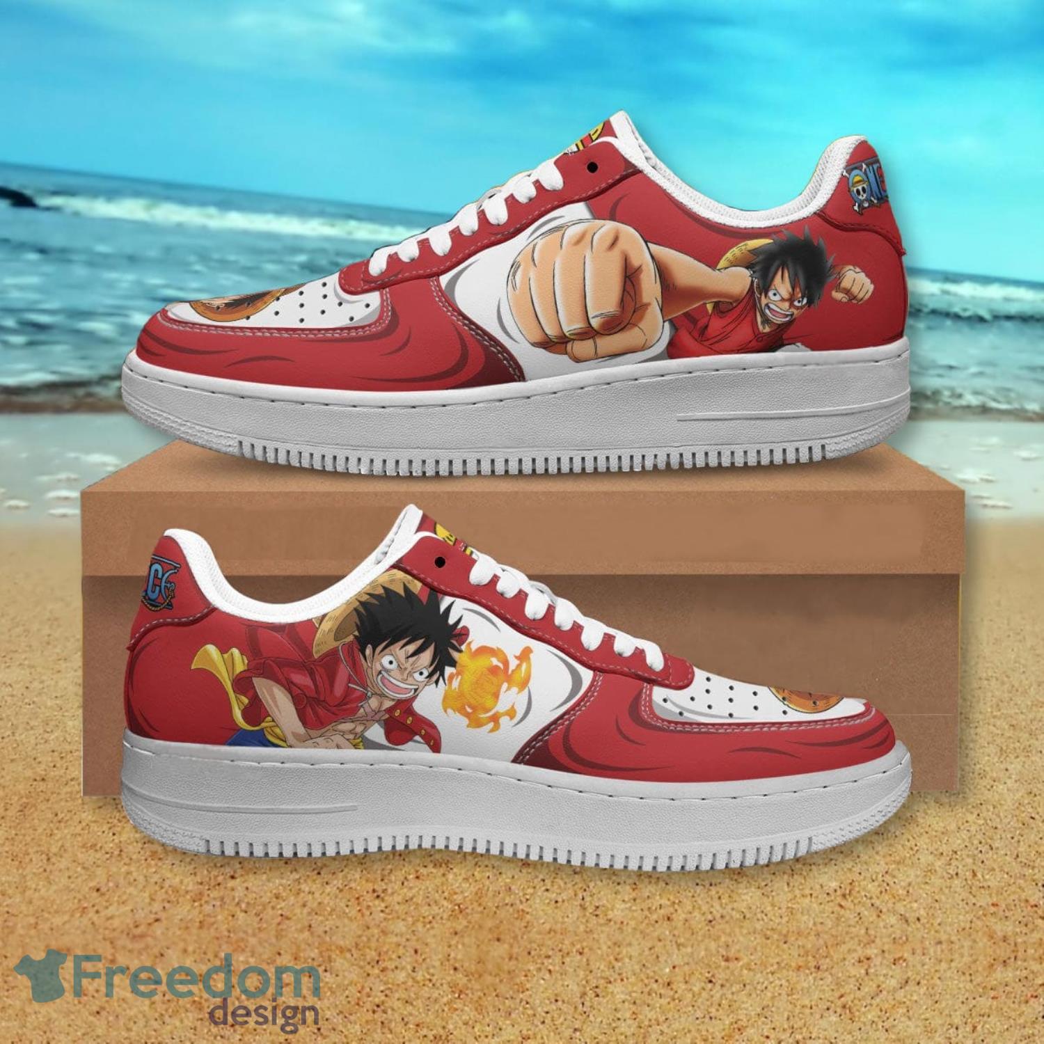 One Piece Lufffy Red Air Force Shoes Gift For Anime's Fans Product Photo 1