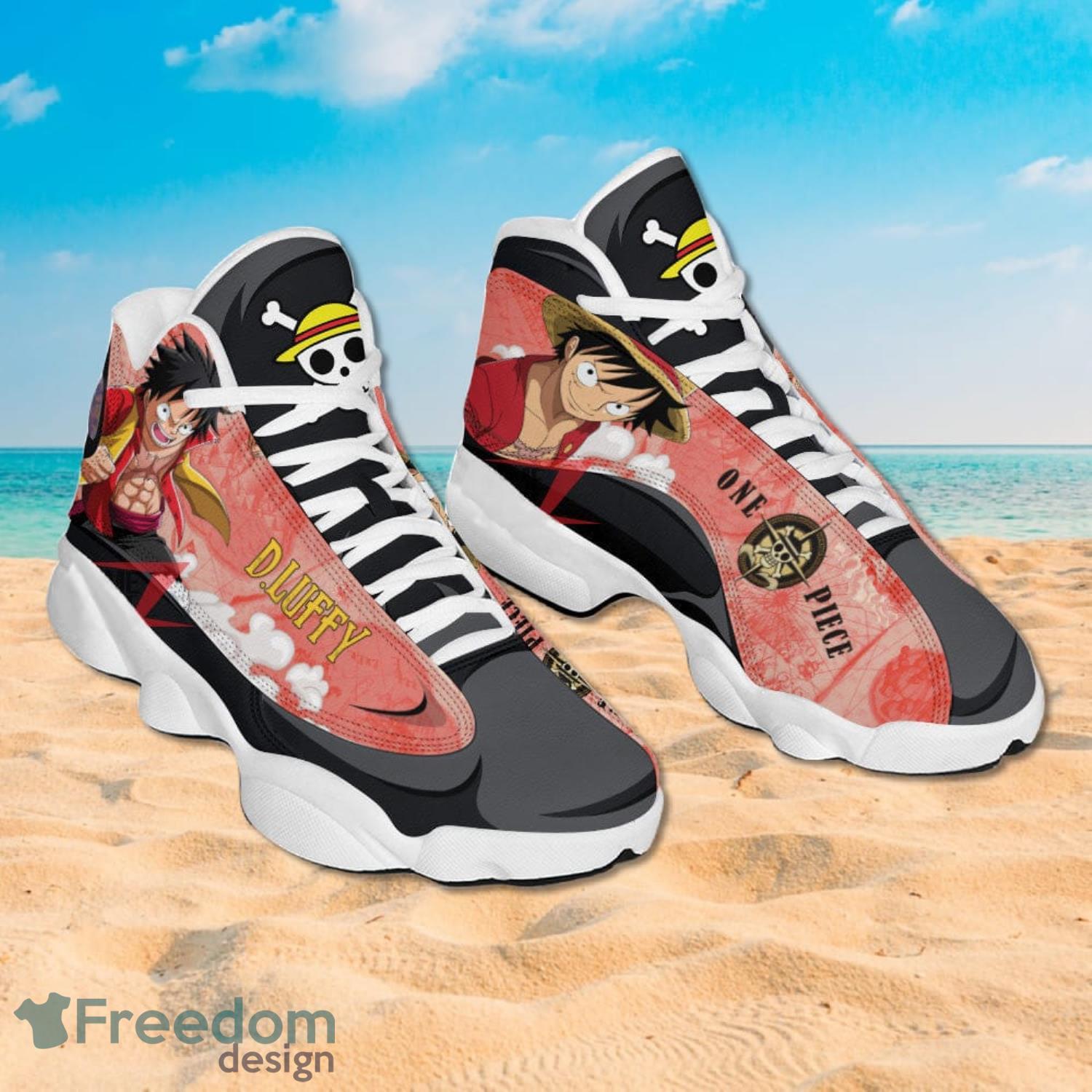 One Piece Luffy Air Jordan 13 Sneakers Anime Shoes Gift For Fans Product Photo 2