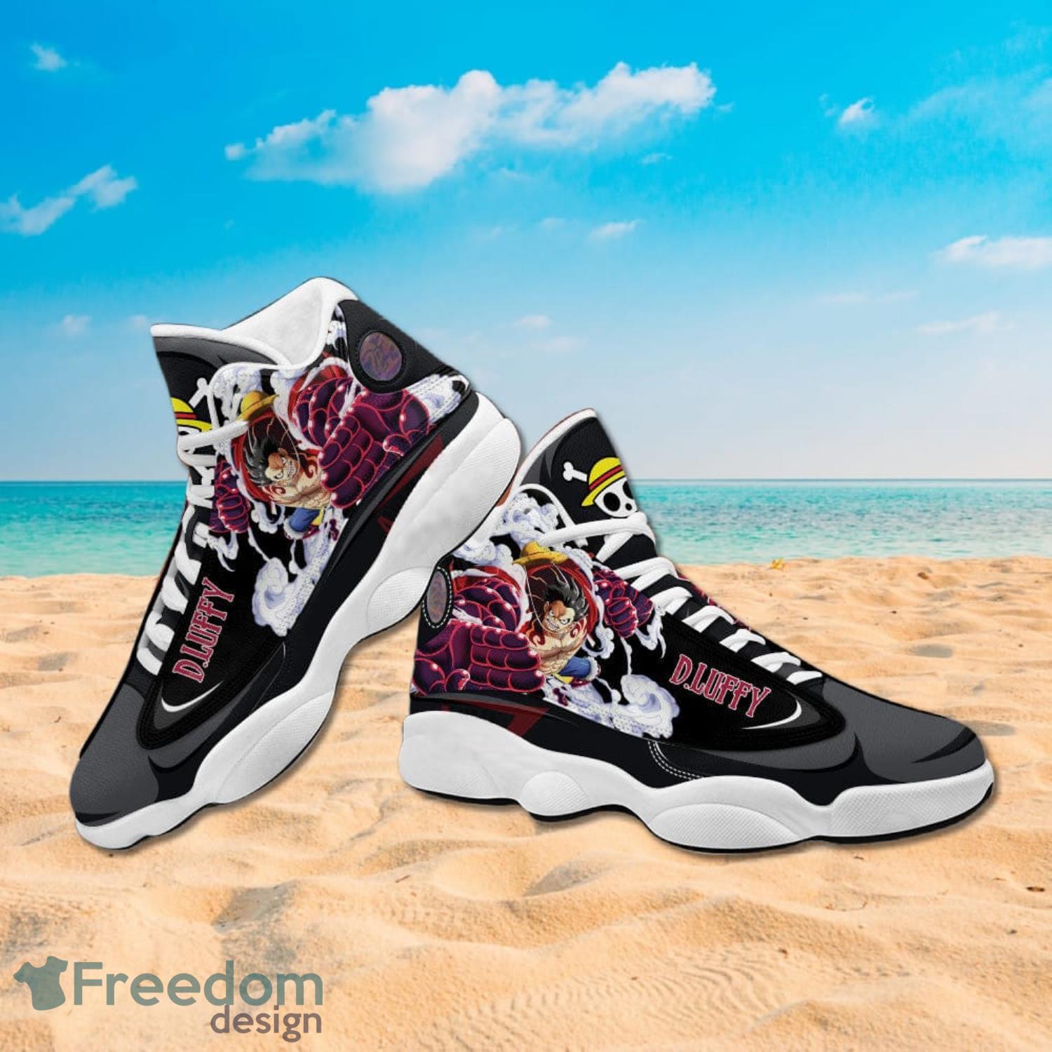 Luffy Gear 4 Jordan 13 Shoes One Piece Custom Shoes - Official One Piece  Merch Collection 2023 - One Piece Universe Store