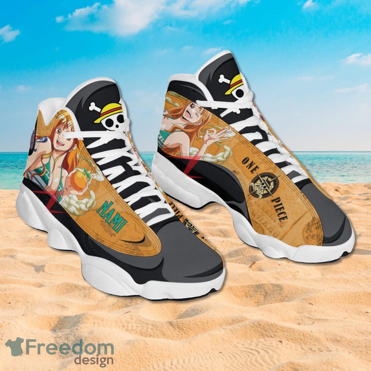 One Piece Nami Air Jordan 13 Sneakers Anime Shoes Gift For Fans Product Photo 2