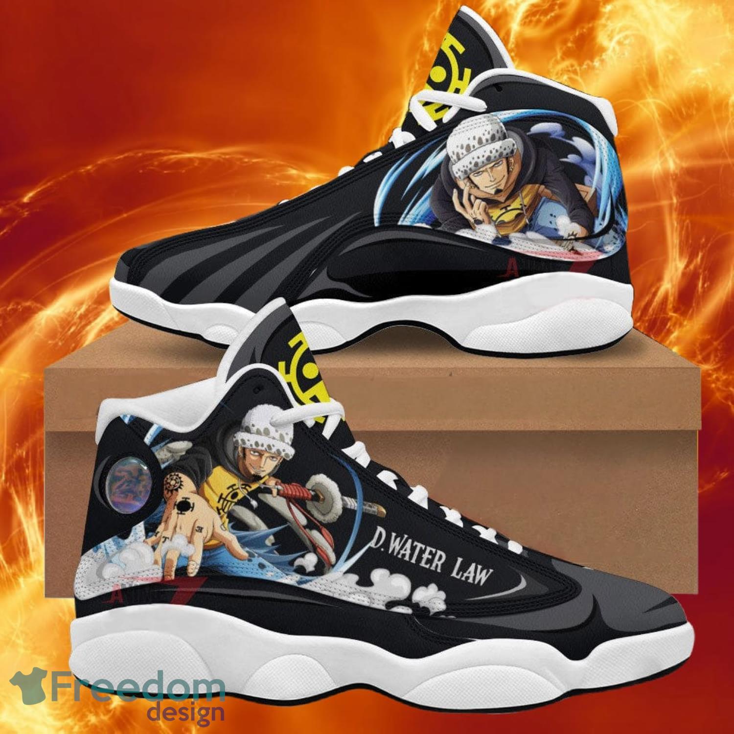 One Piece Water Law Air Jordan 13 Sneakers Anime Shoes Gift For Fans Product Photo 1