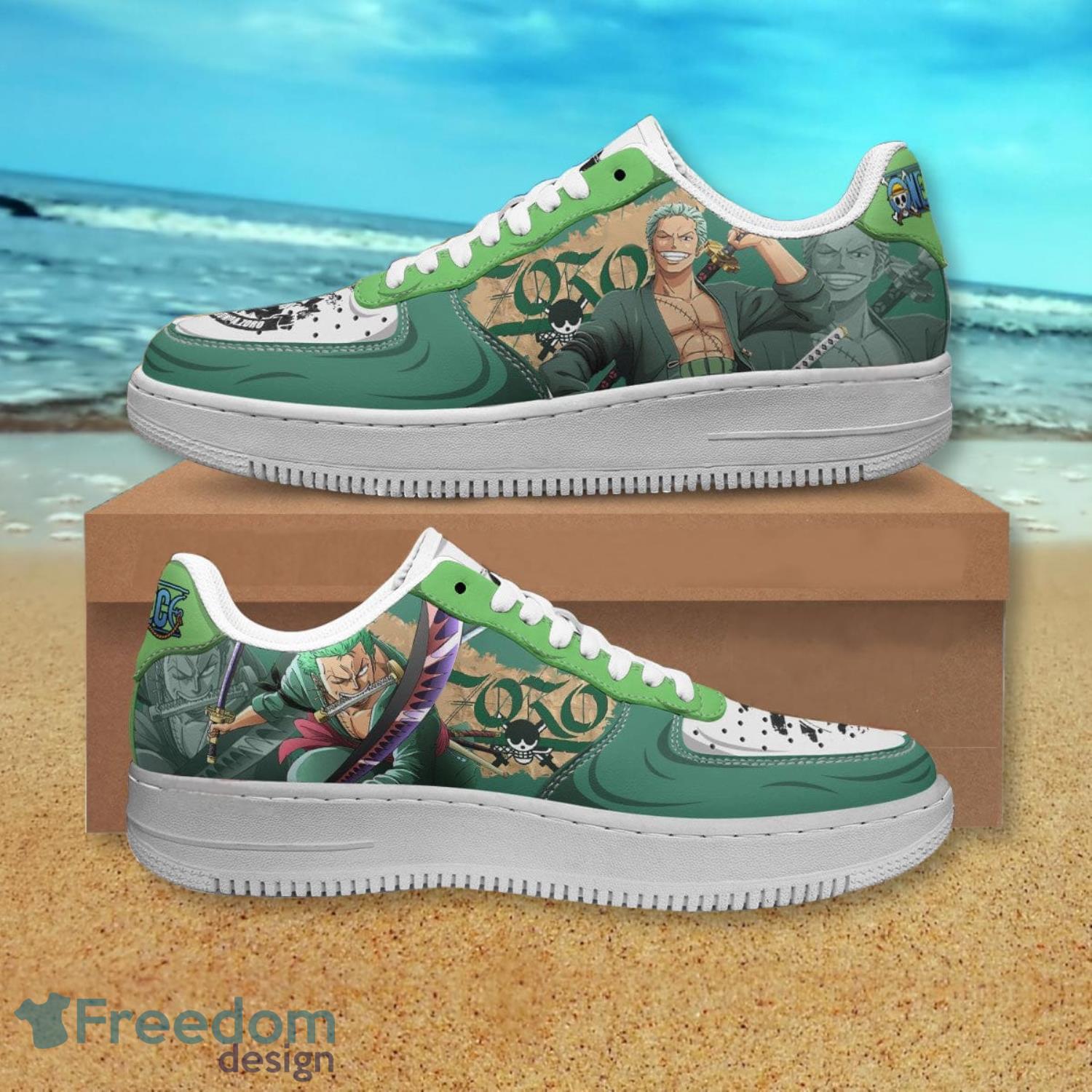 One Piece Zoro Green Air Force Shoes Gift For Anime's Fans Product Photo 1