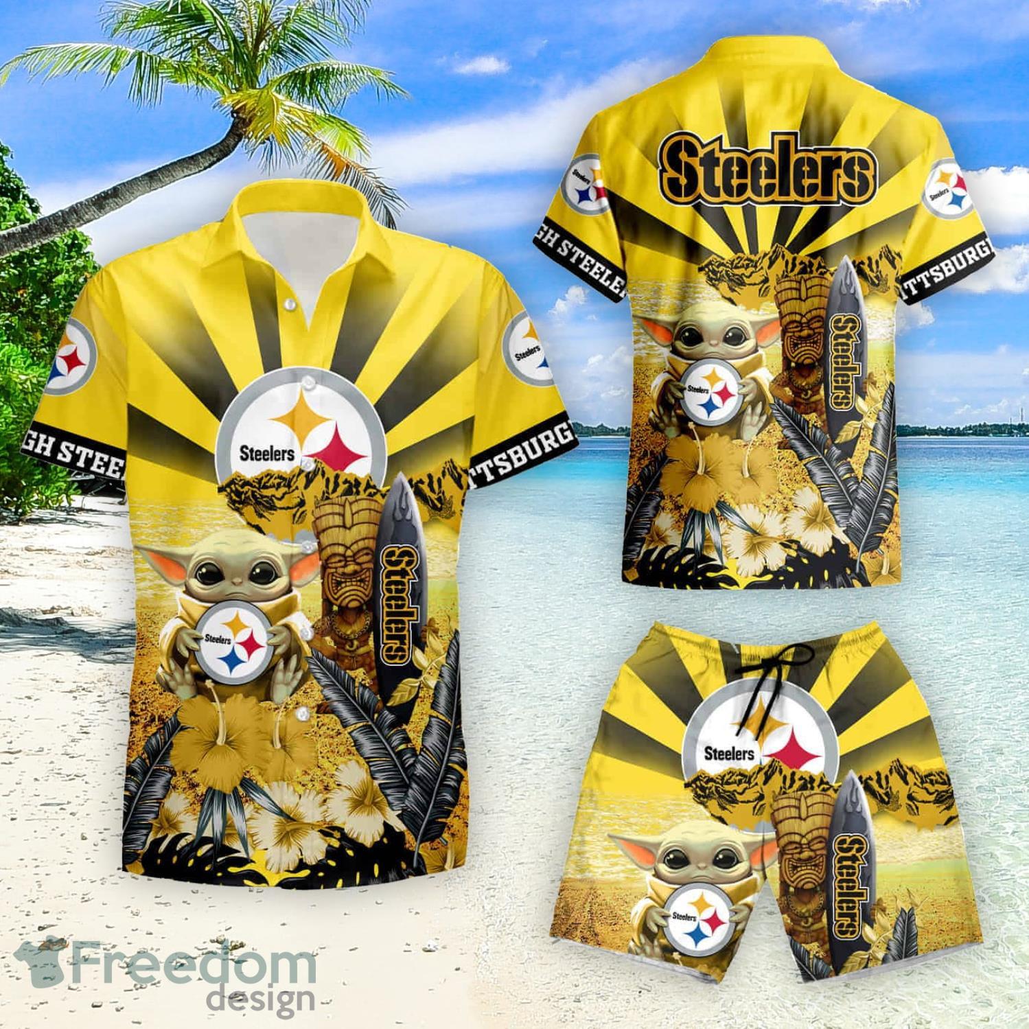 Pittsburgh Steelers Baby Yoda Hawaii Summer Hawaiian Shirt And