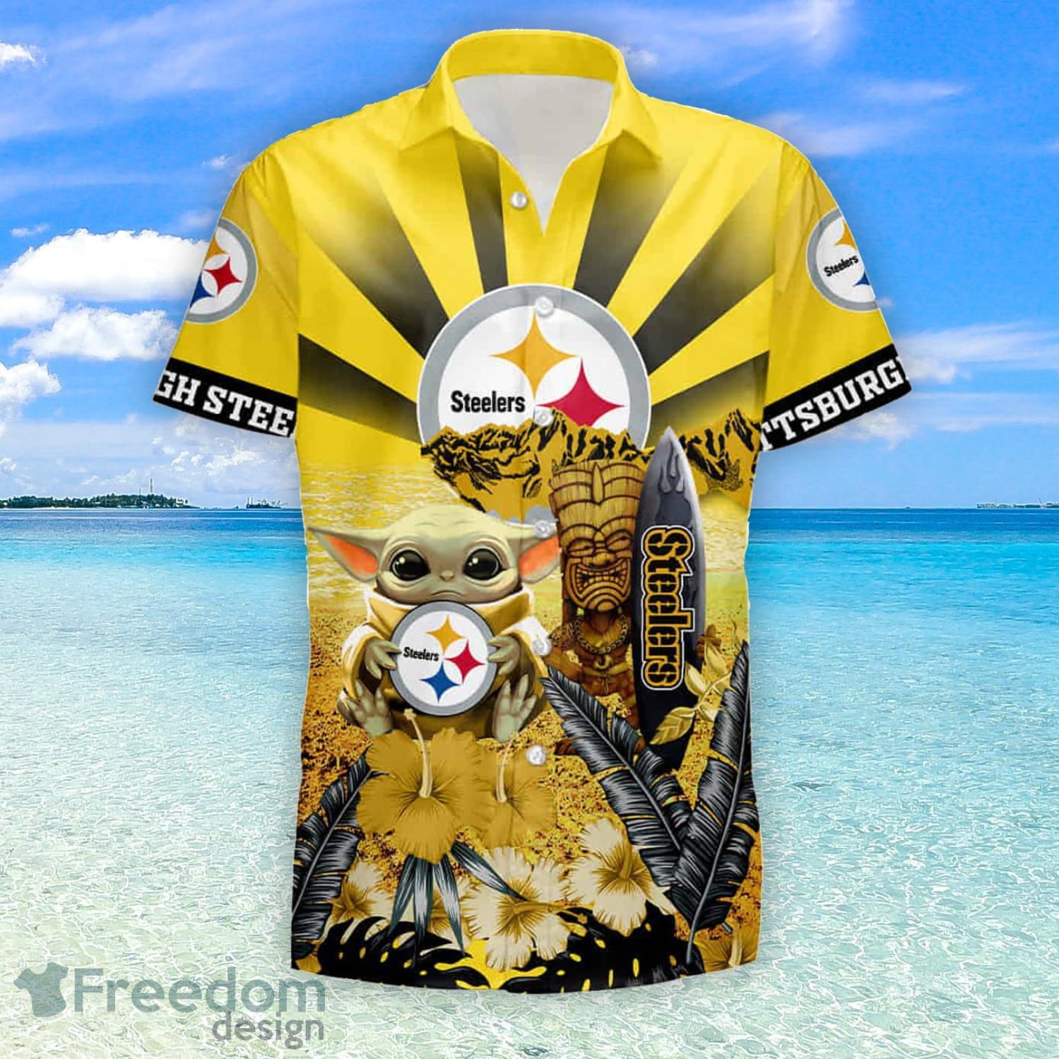 Pittsburgh Steelers Baby Yoda Hawaii Summer Hawaiian Shirt And Short -  Freedomdesign