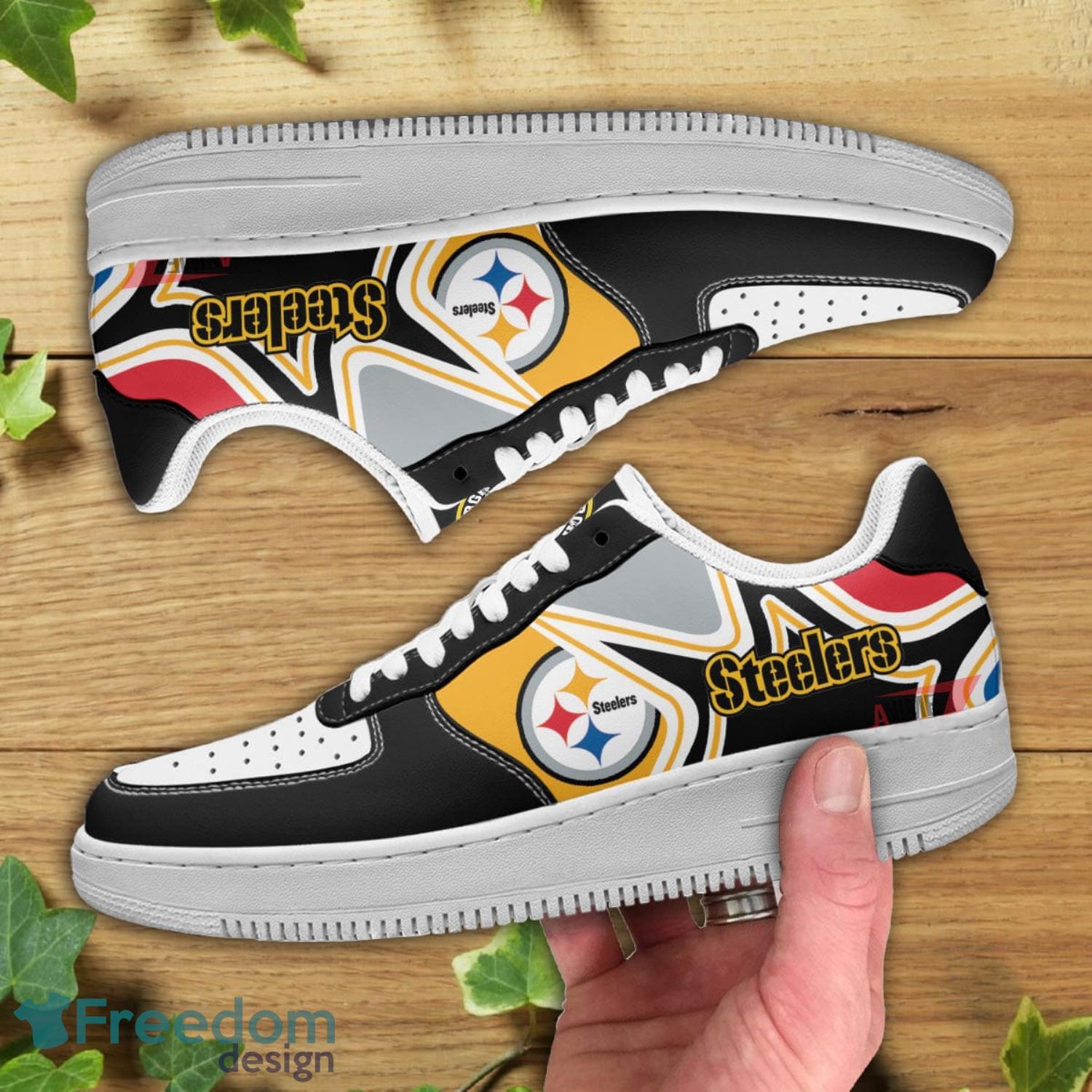 Pittsburgh Steelers NFL Black Air Force Shoes Gift For Fans Product Photo 2