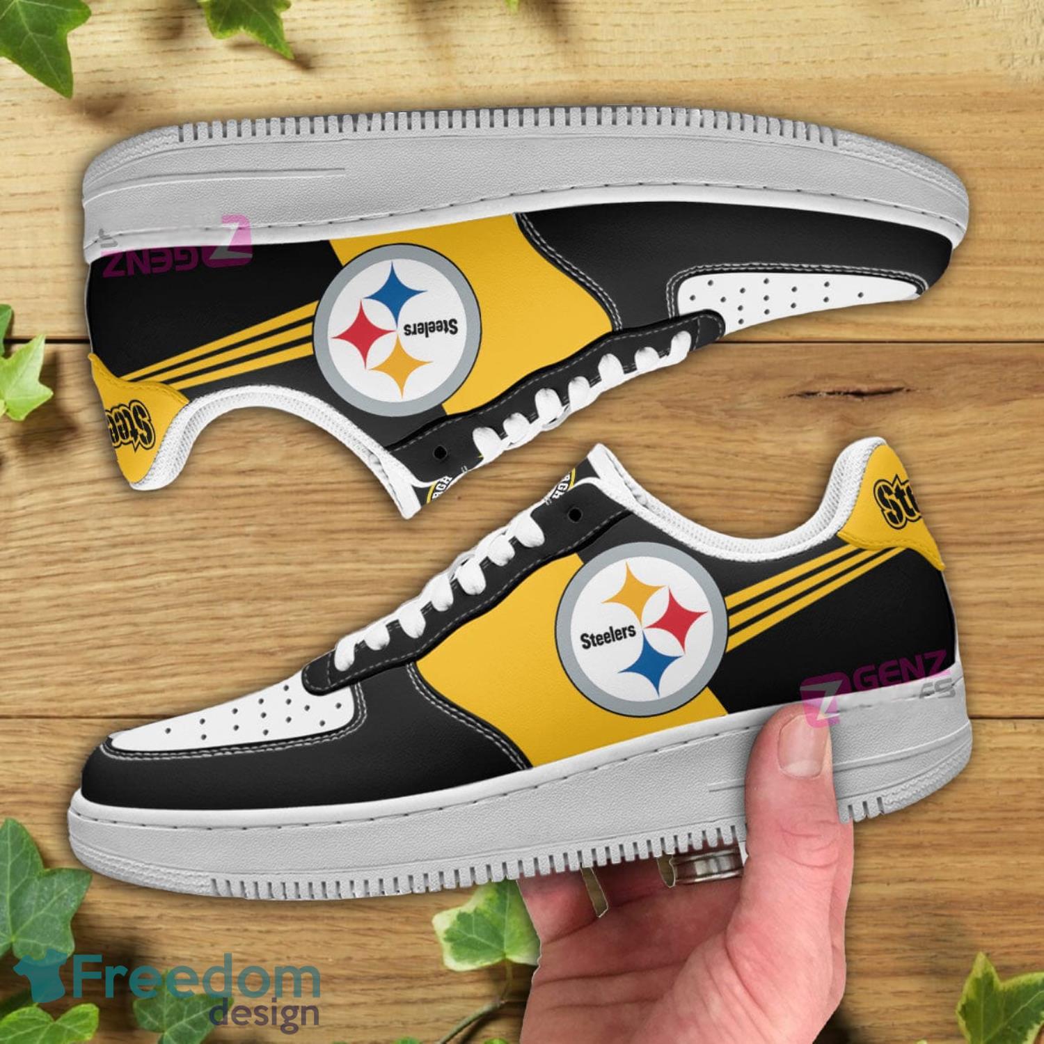 Pittsburgh Steelers NFL Yellow Black Air Force Shoes Gift For Fans Product Photo 2