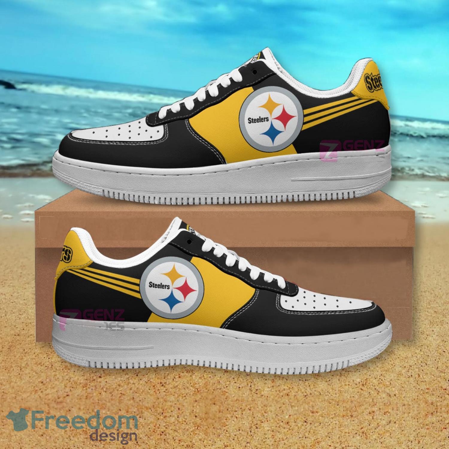 Pittsburgh Steelers NFL Yellow Black Air Force Shoes Gift For Fans Product Photo 1