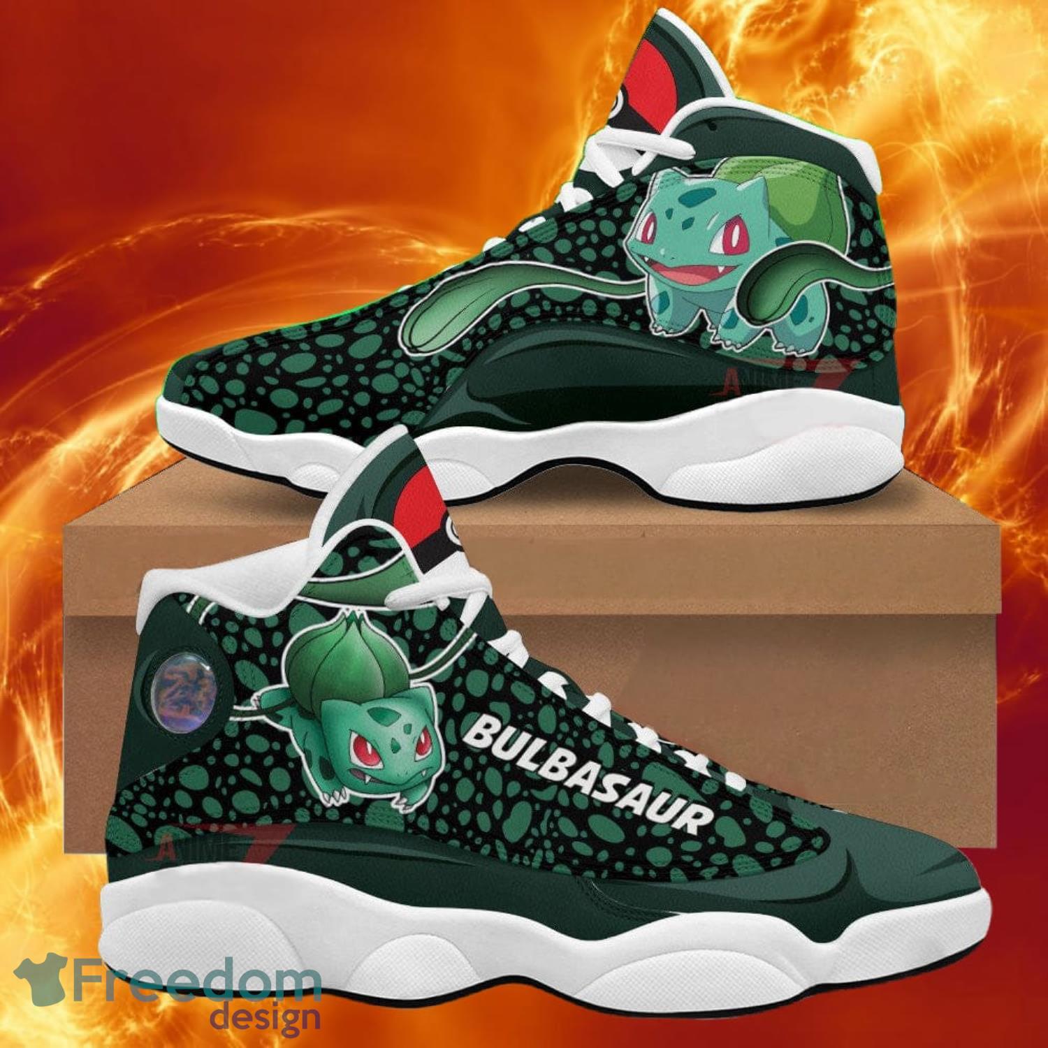 Pokemon Bulbasaur Air Jordan 13 Sneakers Anime Shoes Gift For Fans Product Photo 1