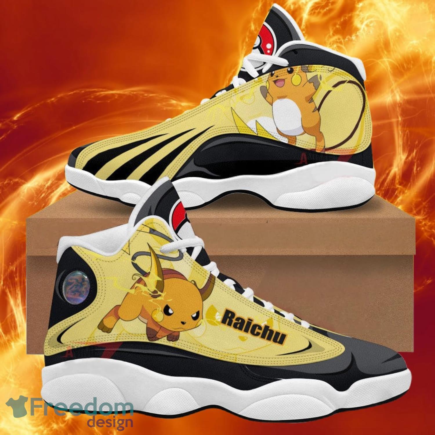 Pokemon Raichu Air Jordan 13 Sneakers Anime Shoes Gift For Fans Product Photo 1