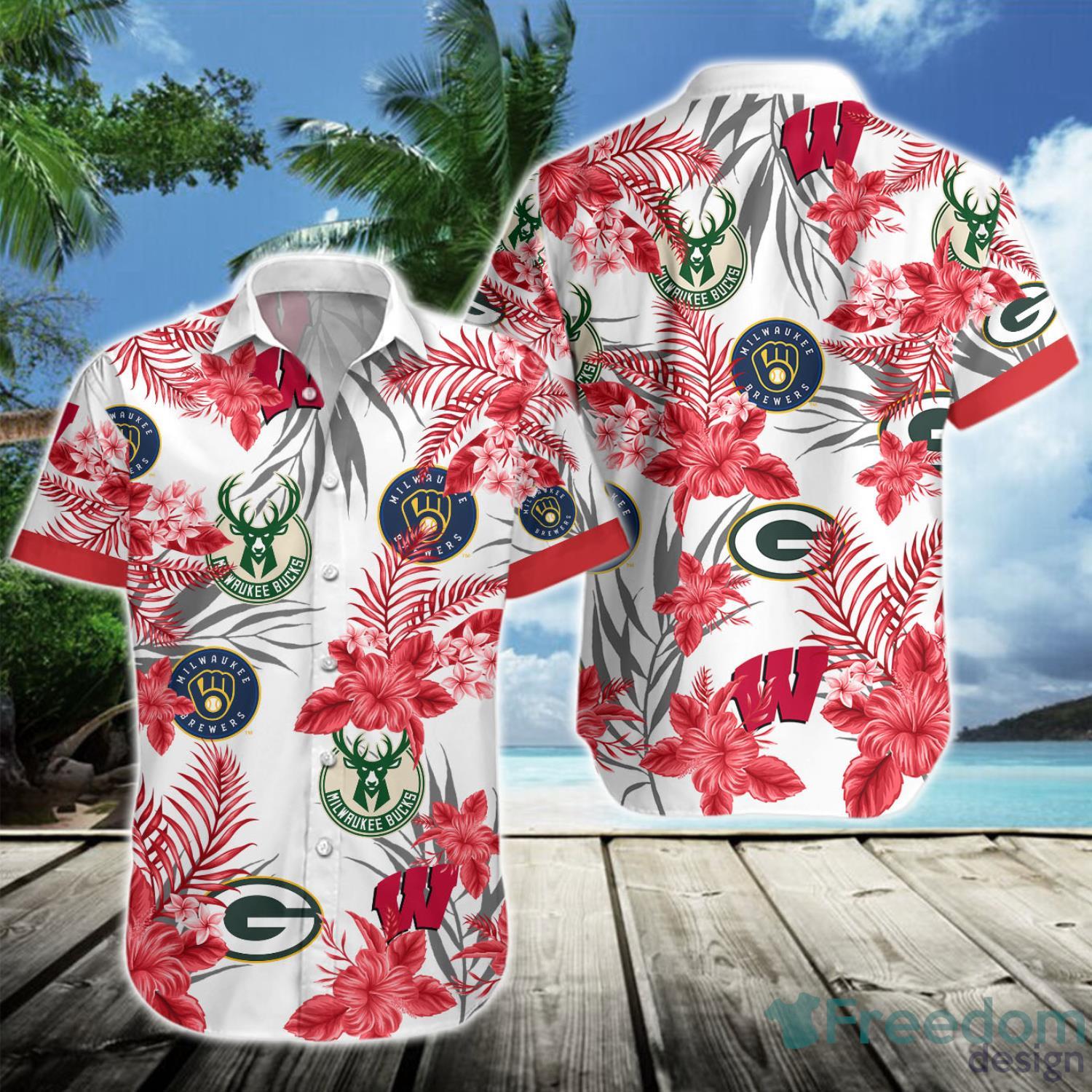 Wisconsin Badgers Milwaukee Brewers Hawaiian Shirt And Shorts