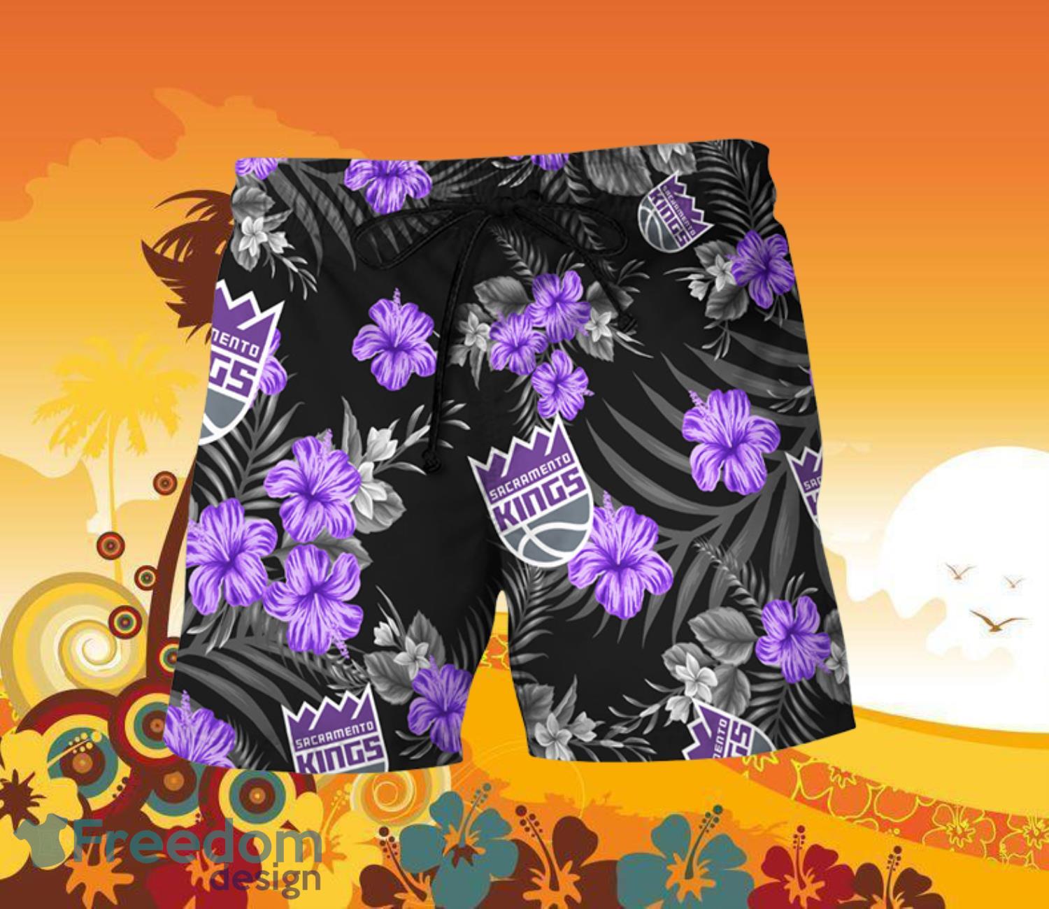 Sacramento Kings Hawaiian Shorts and Shirt Summer Beach Shirt Full Over Print Product Photo 2