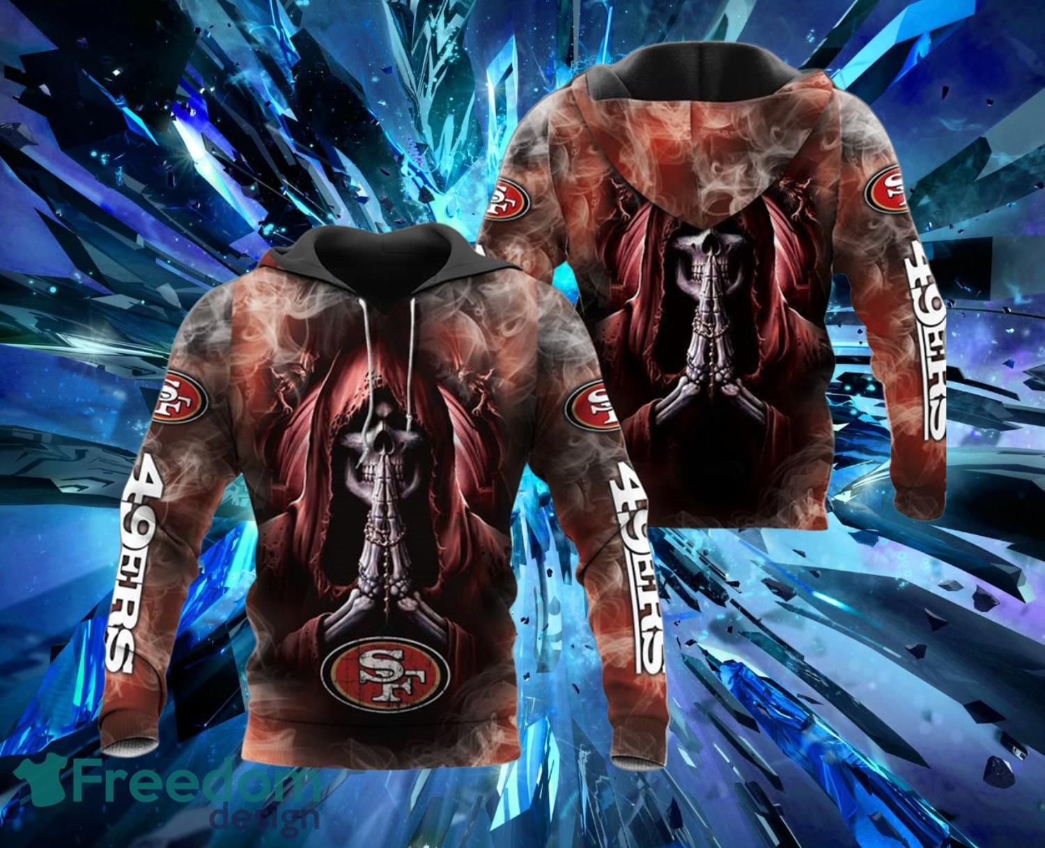 San Francisco 49ers Halloween Jack Skellington Graphic Hoodies Full Over  Print - Banantees