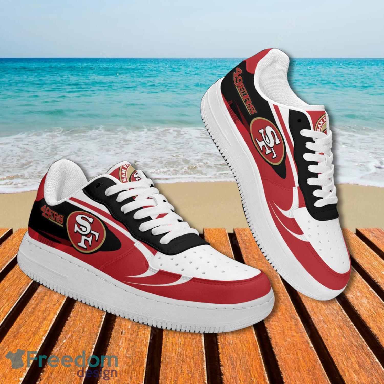 San Francisco 49ers NFL Red And Black Air Force Shoes Gift For Fans