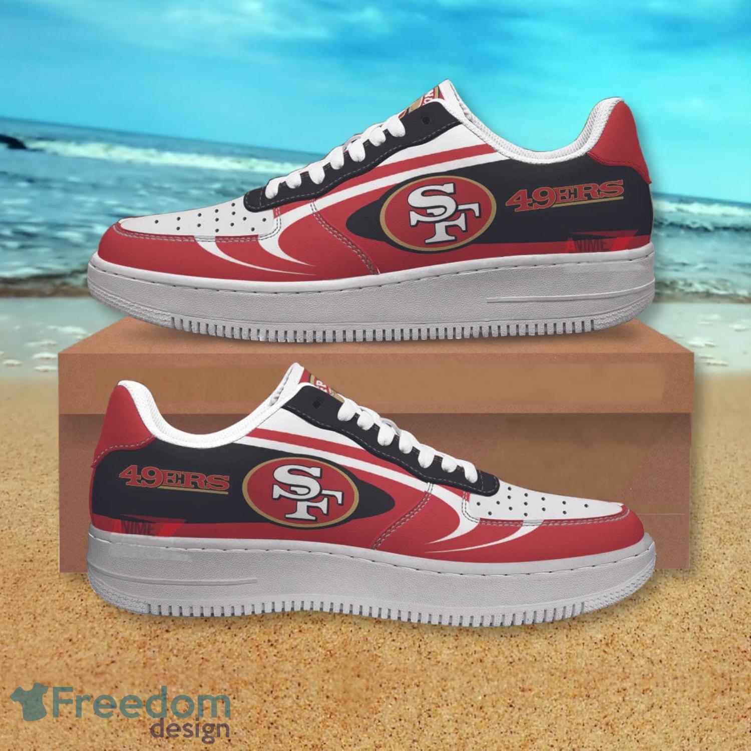 San Francisco 49ers NFL Red And Black Air Force Shoes Gift For Fans Product Photo 1