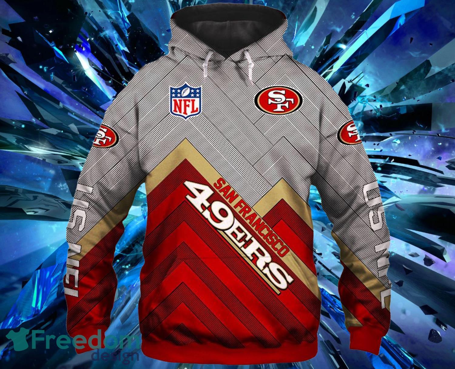 NFL San Francisco 49ers Red Hoodie, Zip Hoodie 3D All Over Print