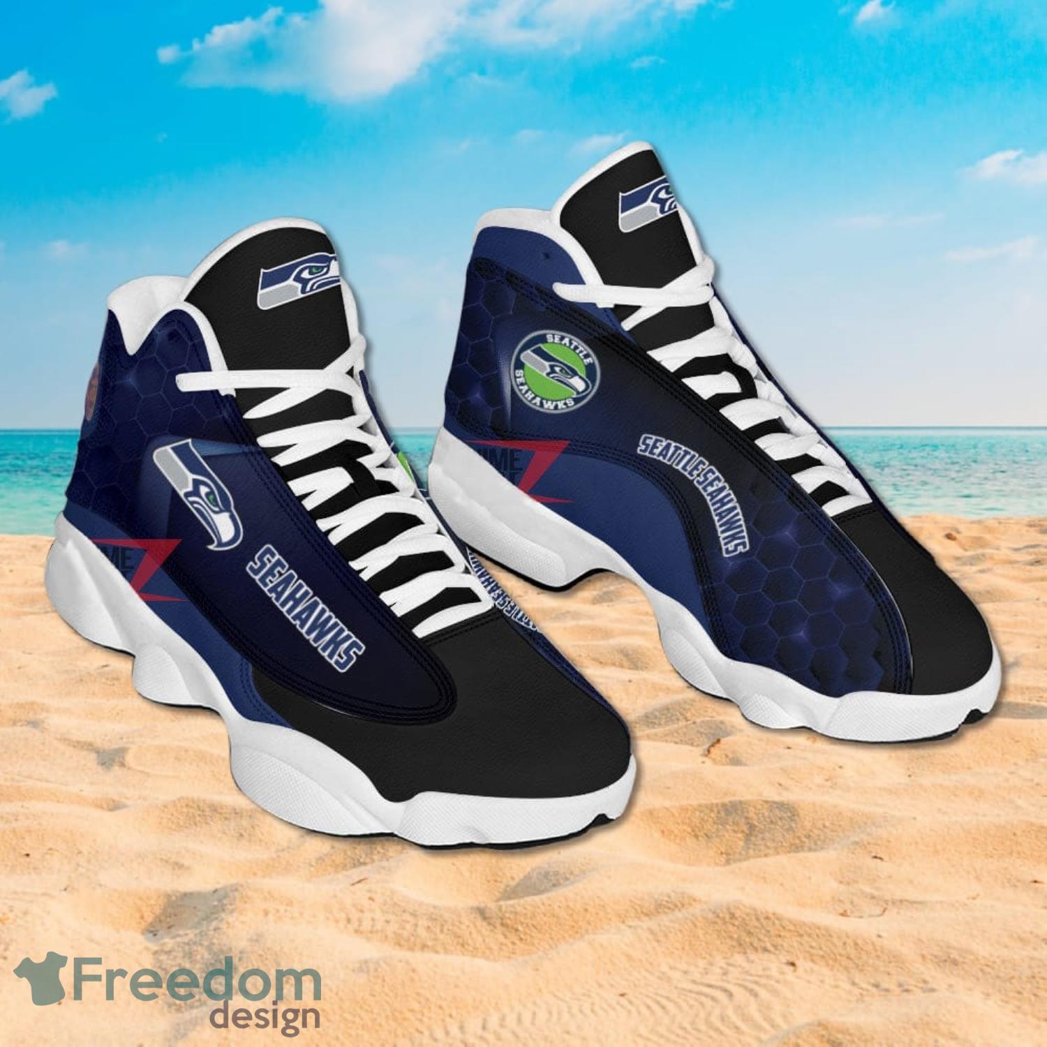 Seattle Seahawks Air Jordan 13 Sneakers Nfl Custom Sport Shoes Product Photo 2