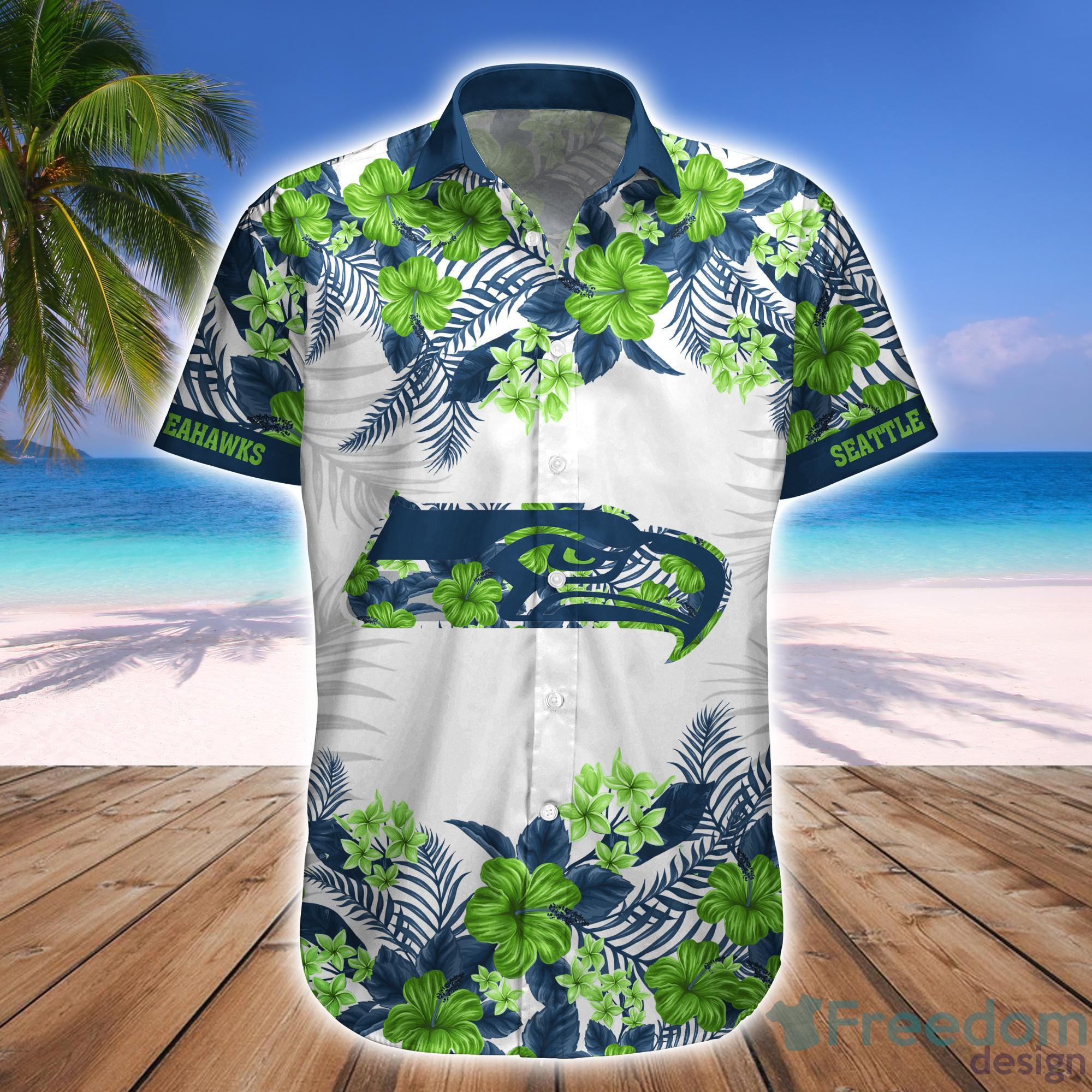 Seattle Seahawks Men's Short Sleeve Shirt Hawaiian Shirts Button T  Shirt Top