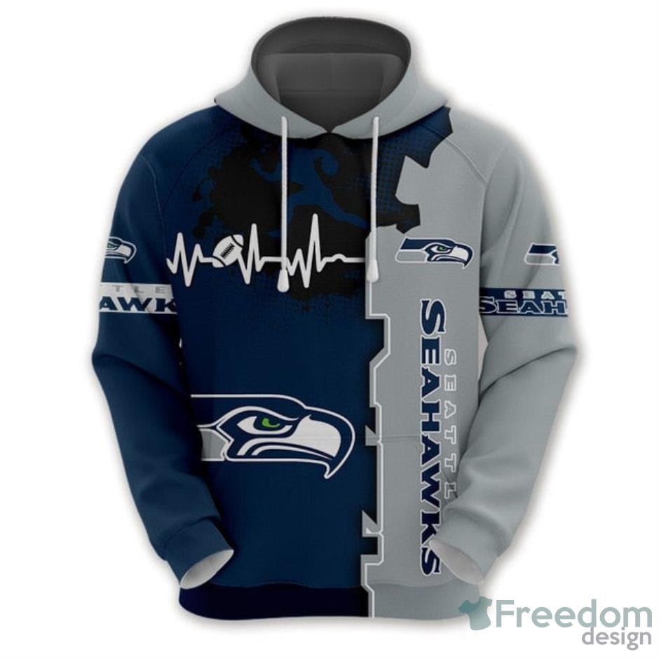 Seattle Seahawks Zip Up Hoodies Full Over Print - Freedomdesign