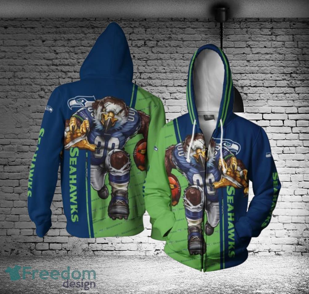 Seattle Seahawks Mascot Ultra Cool Hoodies Full Over Print Product Photo 2