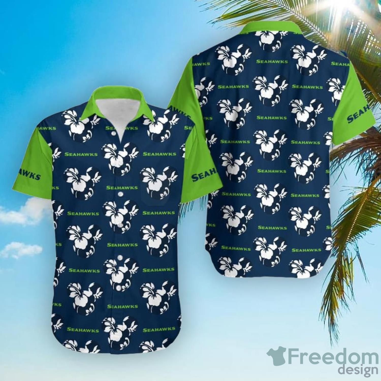 Seattle Seahawks Flowers Hawaiian Shirt