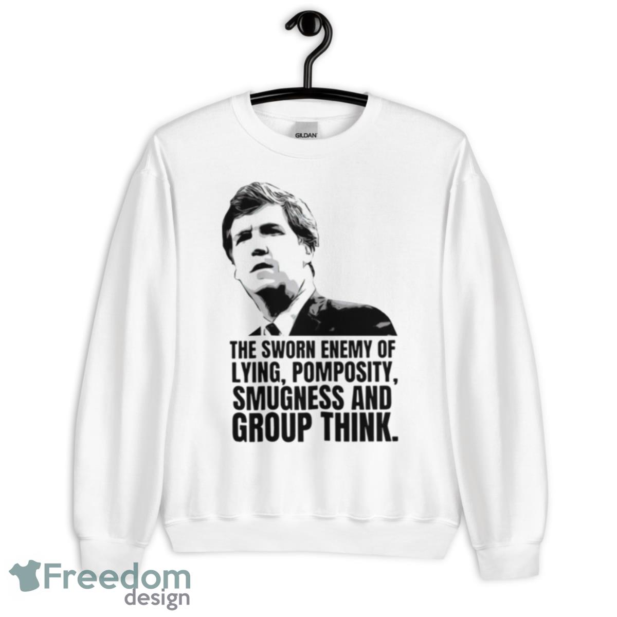 The Sworn Enemy Of Lying Pomposity Smugness And Group Think Tucker Carlson Basic shirt - Unisex Heavy Blend Crewneck Sweatshirt