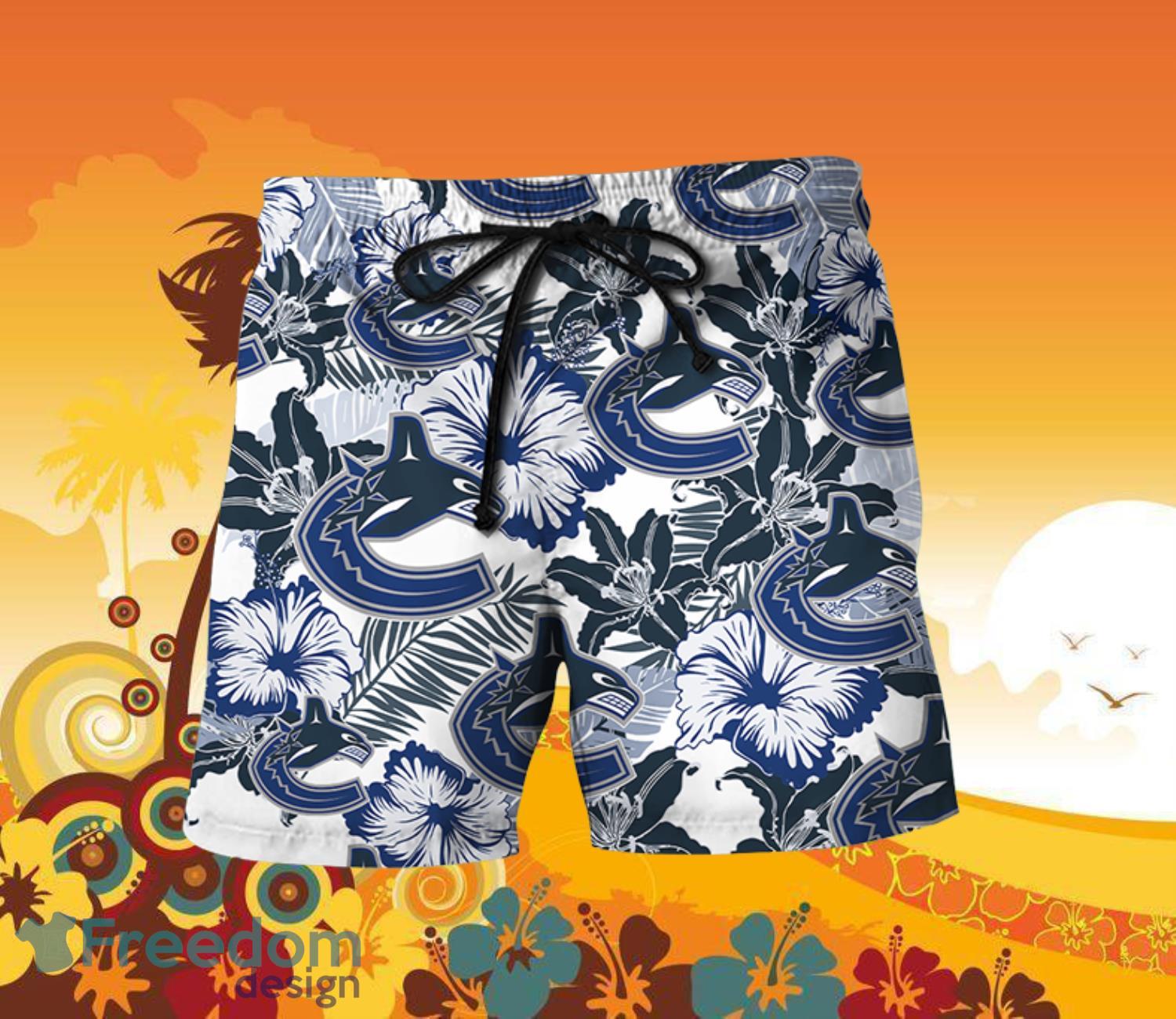 Vancouver Canucks Hawaiian Shorts and Shirt Summer Beach Shirt Full Over Print Product Photo 2