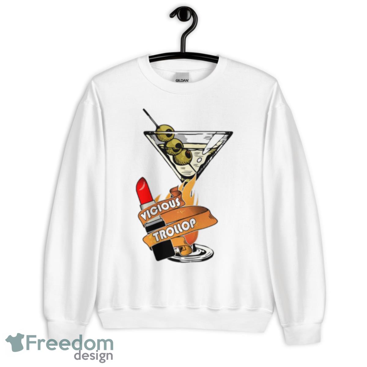 Vicious Trollop Lipstick With Cocktail shirt - Unisex Heavy Blend Crewneck Sweatshirt