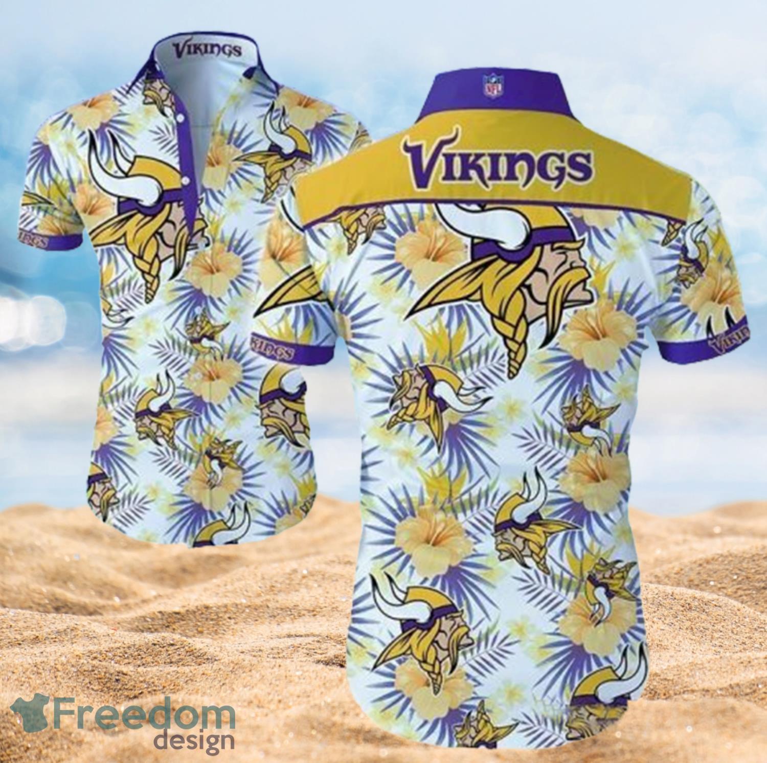 Vikings Hawaiian  Summer Beach Shirt Full Over Print Product Photo 1