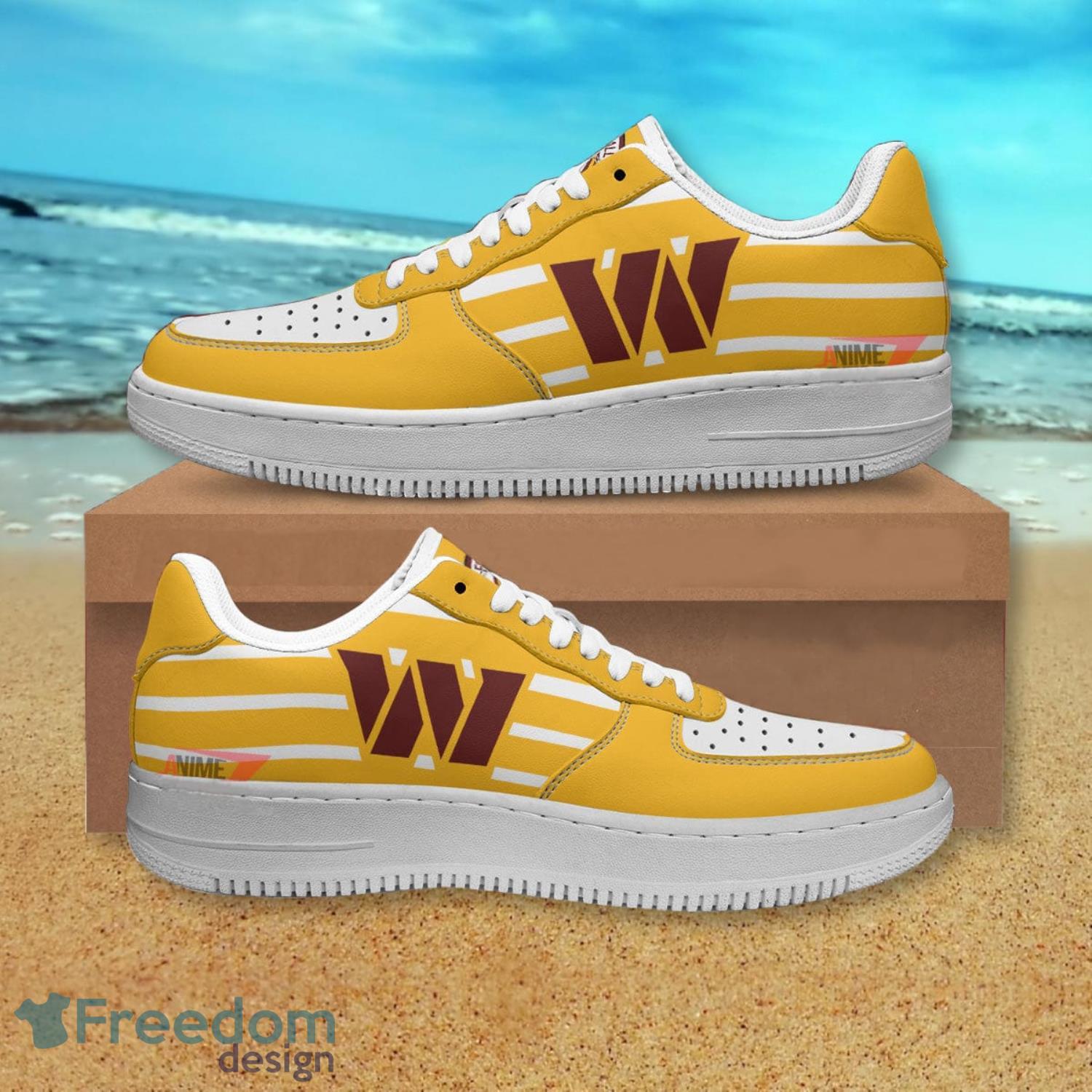 Washington Commanders NFL Yellow Air Force Shoes Gift For Fans Product Photo 1