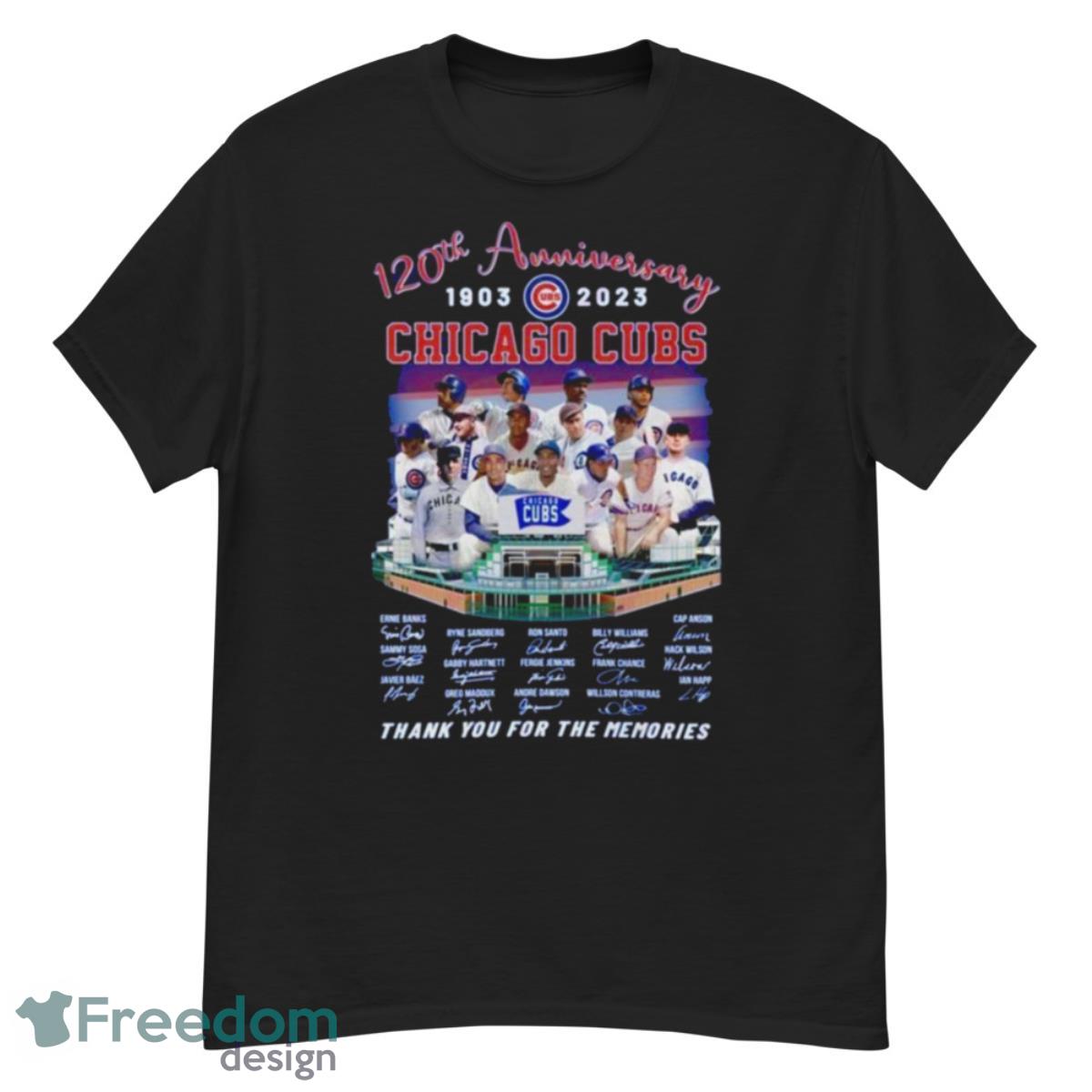 120th Anniversary 1903  2023 Chicago Cubs Thank You For The Memories Signatures Shirt - G500 Men’s Classic T-Shirt