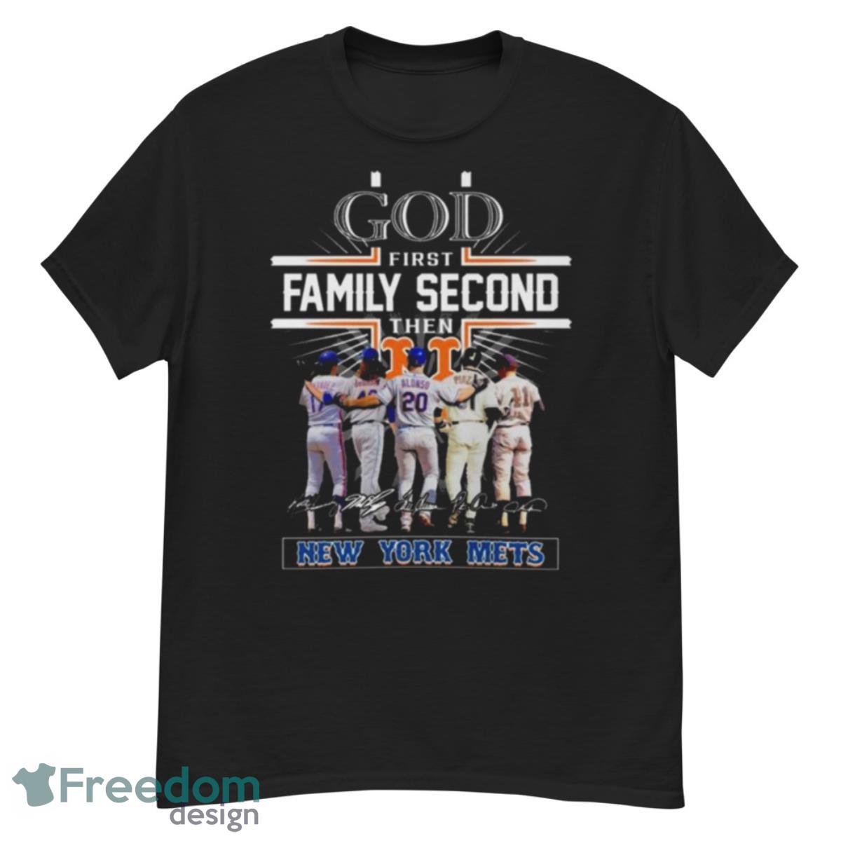 2023 God First Family Second Then New York Mets Player Signatures Shirt - G500 Men’s Classic T-Shirt