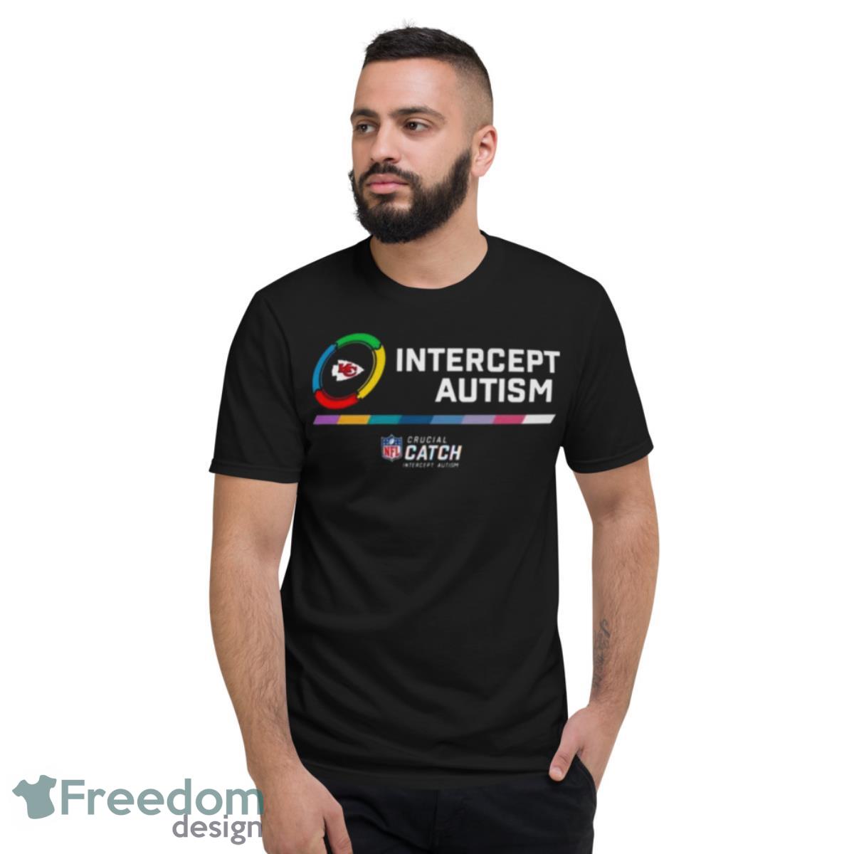 2023 Kansas City Chiefs Intercept Autism Crucial Catch Shirt - Short Sleeve T-Shirt