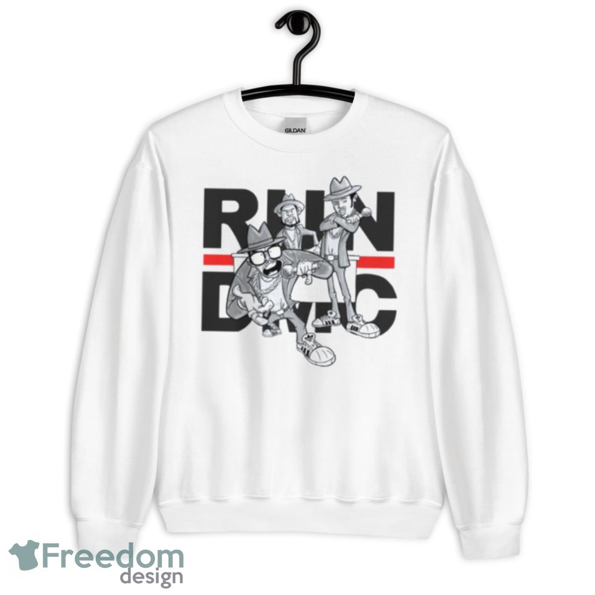 Cartoon Fanart Run Dmc Rap Band Shirt - Unisex Heavy Blend Crewneck Sweatshirt