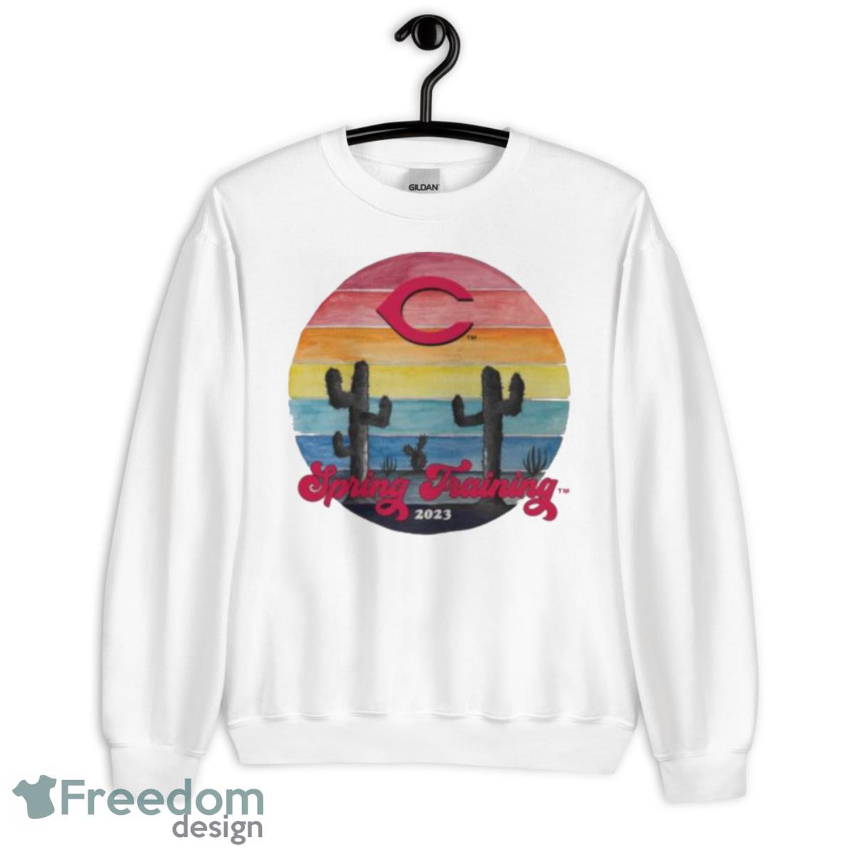 Cincinnati Reds Tiny Turnip White 2023 Spring Training Shirt - Unisex Heavy Blend Crewneck Sweatshirt