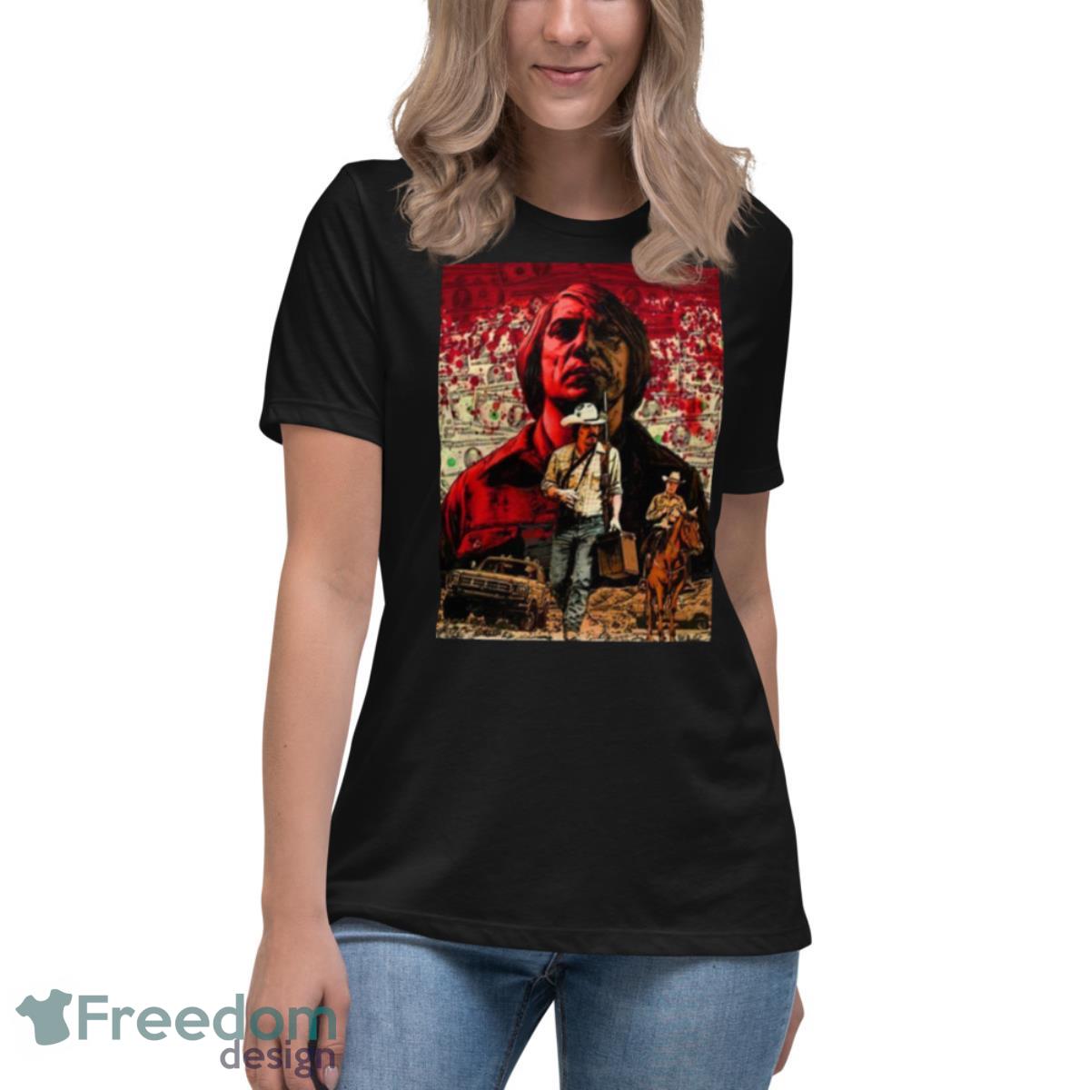 Cowboys No Country For Old Men Artwork Shirt - Womens Relaxed Short Sleeve Jersey Tee Cowboys No Country For Old Men Artwork Shirt - Womens Relaxed Short Sleeve Jersey Tee