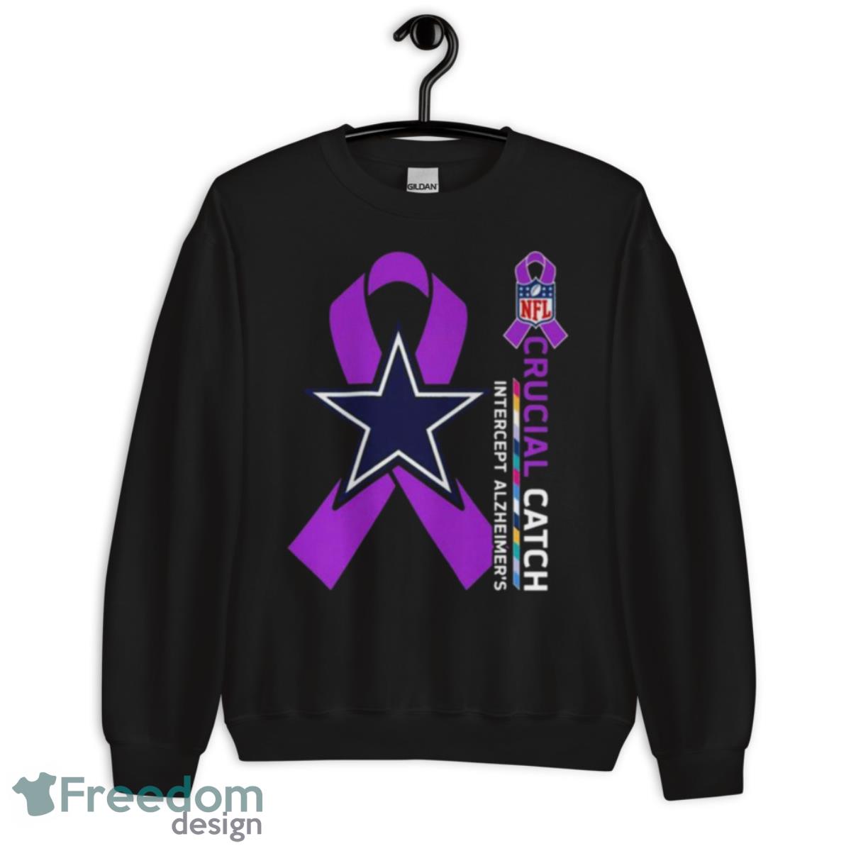Dallas Cowboys Crucial Catch Intercept Alzheimer’s Shirt - Unisex Crewneck Sweatshirt Dallas Cowboys Crucial Catch Intercept Alzheimer’s Shirt - Unisex Crewneck Sweatshirt