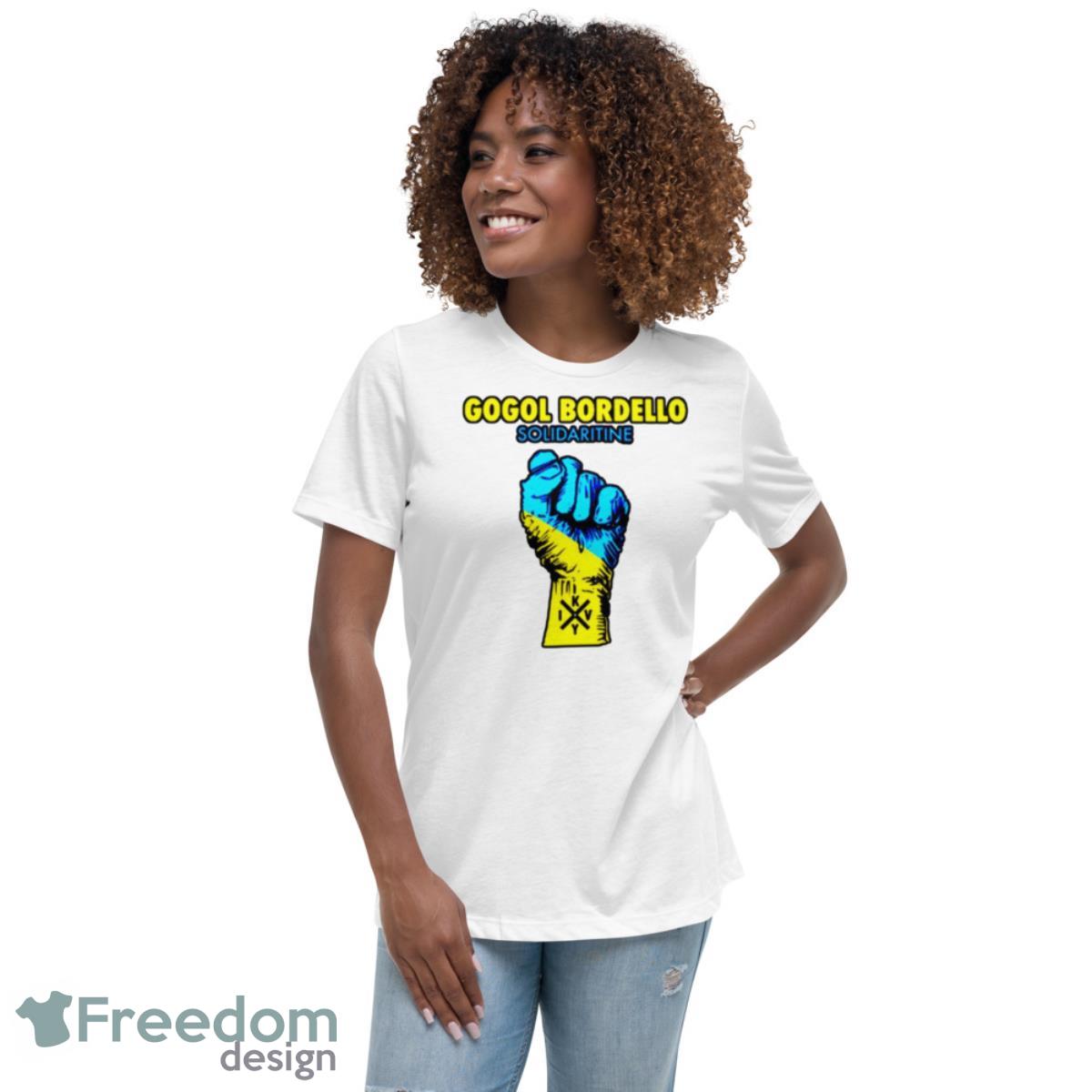 Gogol Bordello Solidaritine Logo Shirt - Womens Relaxed Short Sleeve Jersey Tee Gogol Bordello Solidaritine Logo Shirt - Womens Relaxed Short Sleeve Jersey Tee