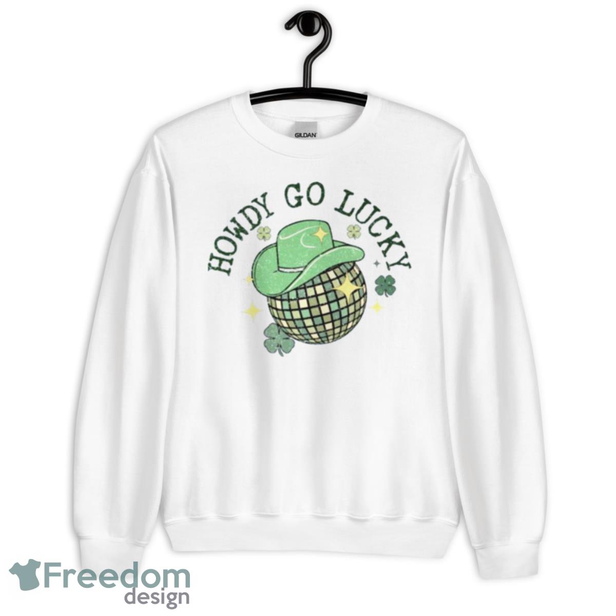 Howdy Go Lucky St Patrick Day Shirt - Unisex Heavy Blend Crewneck Sweatshirt