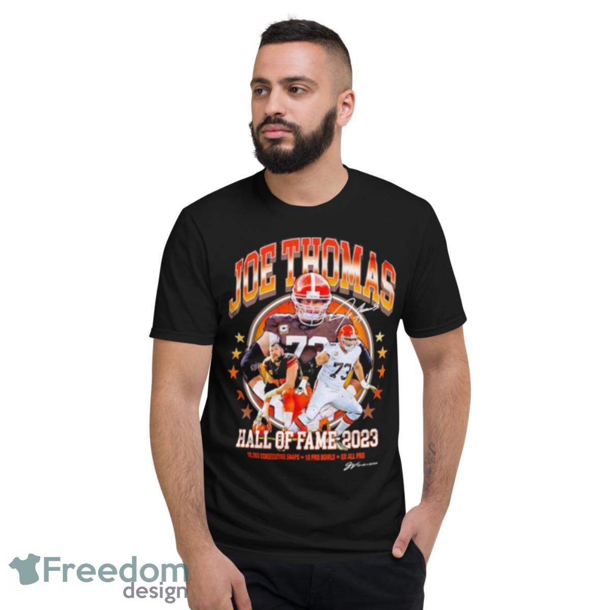 Joe Thoma Cleveland Browns Hall Of Fame 2023 Siganture Shirt - Short Sleeve T-Shirt