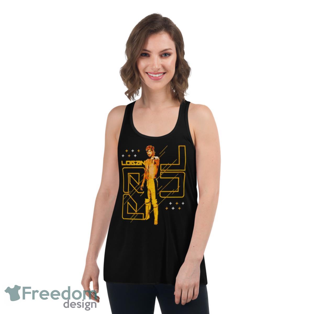 Logan Paul Vertical Pose Shirt - Womens Flowy Racerback Tank Logan Paul Vertical Pose Shirt - Womens Flowy Racerback Tank