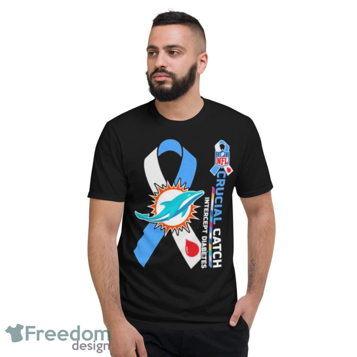 Miami Dolphins Crucial Catch Intercept Diabetes 2023 Shirt - Short Sleeve T-Shirt