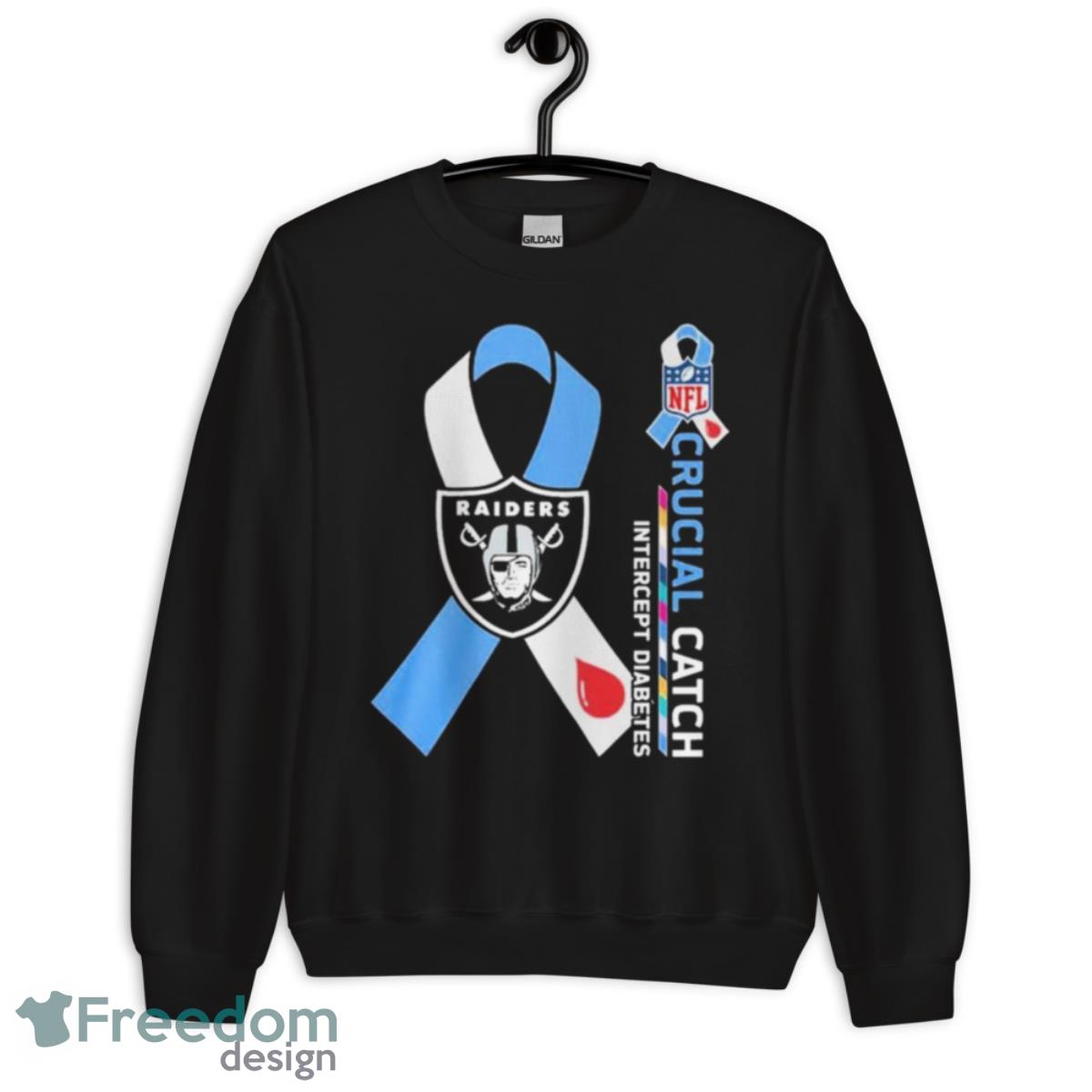 NFL Las Vegas Raiders Crucial Catch Intercept Diabetes Shirt - Unisex Crewneck Sweatshirt NFL Las Vegas Raiders Crucial Catch Intercept Diabetes Shirt - Unisex Crewneck Sweatshirt