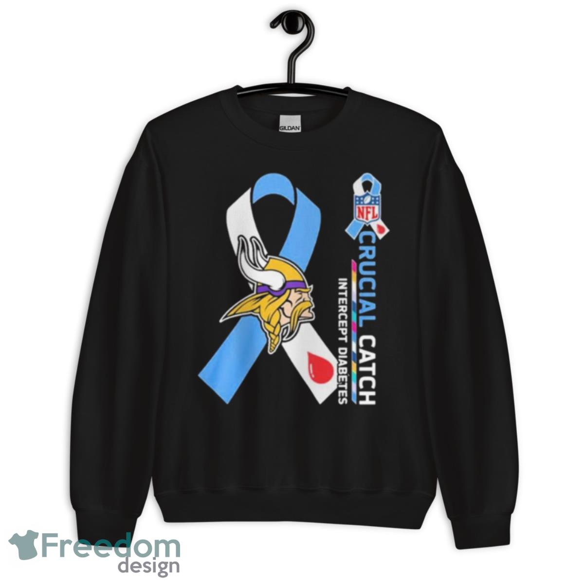 NFL Minnesota Vikings Crucial Catch Intercept Diabetes Shirt - Unisex Crewneck Sweatshirt NFL Minnesota Vikings Crucial Catch Intercept Diabetes Shirt - Unisex Crewneck Sweatshirt