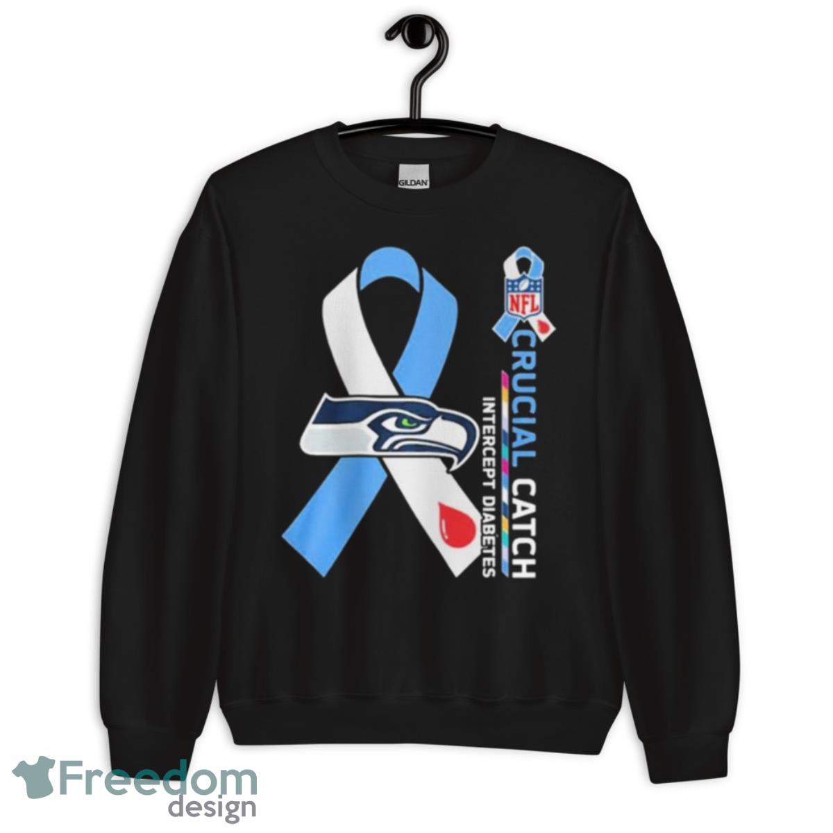NFL Seattle Seahawks Crucial Catch Intercept Diabetes Shirt - Unisex Crewneck Sweatshirt NFL Seattle Seahawks Crucial Catch Intercept Diabetes Shirt - Unisex Crewneck Sweatshirt