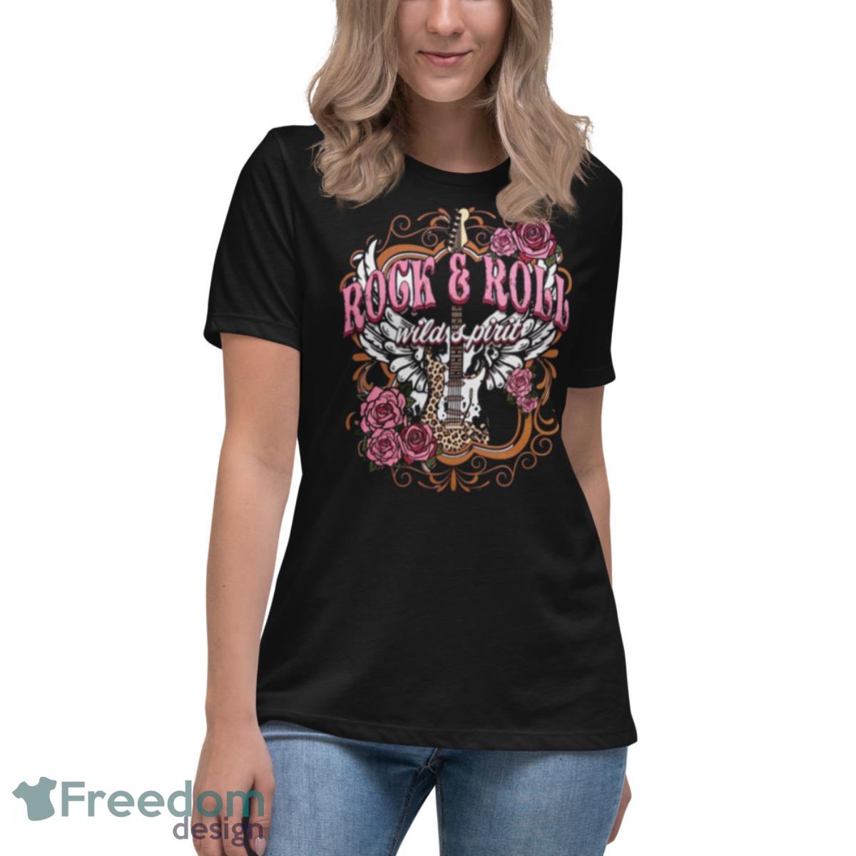 Rock And Roll Wild Spirit Rock Shirt - Womens Relaxed Short Sleeve Jersey Tee Rock And Roll Wild Spirit Rock Shirt - Womens Relaxed Short Sleeve Jersey Tee
