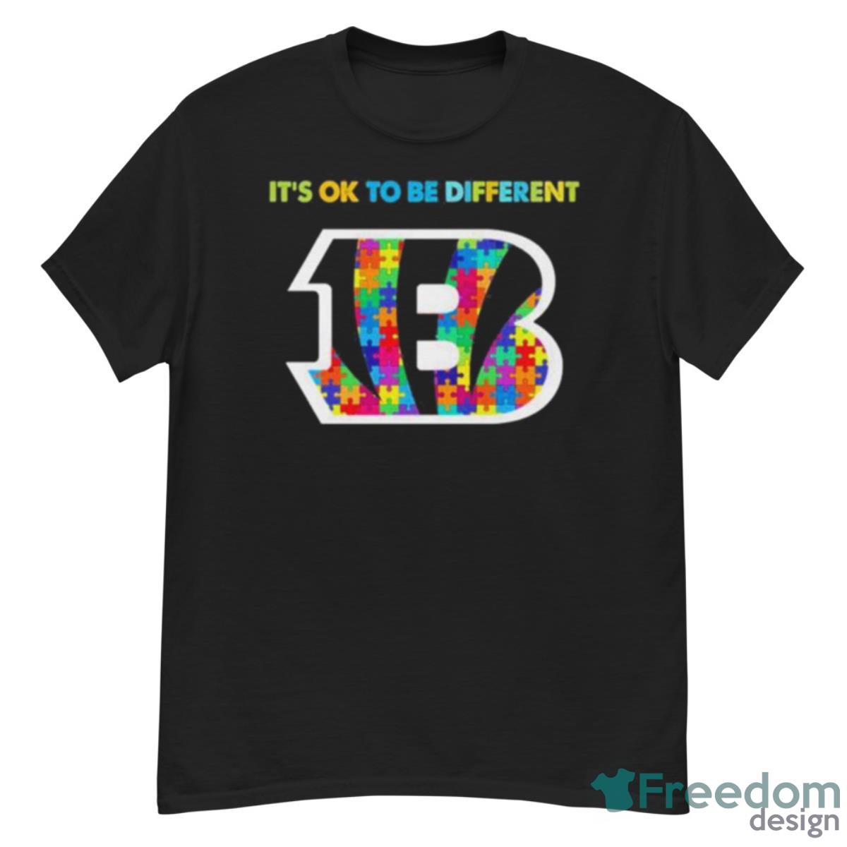 2023 Cincinnati Bengals NFL Autism It's Ok To Be Different Shirt -  Freedomdesign